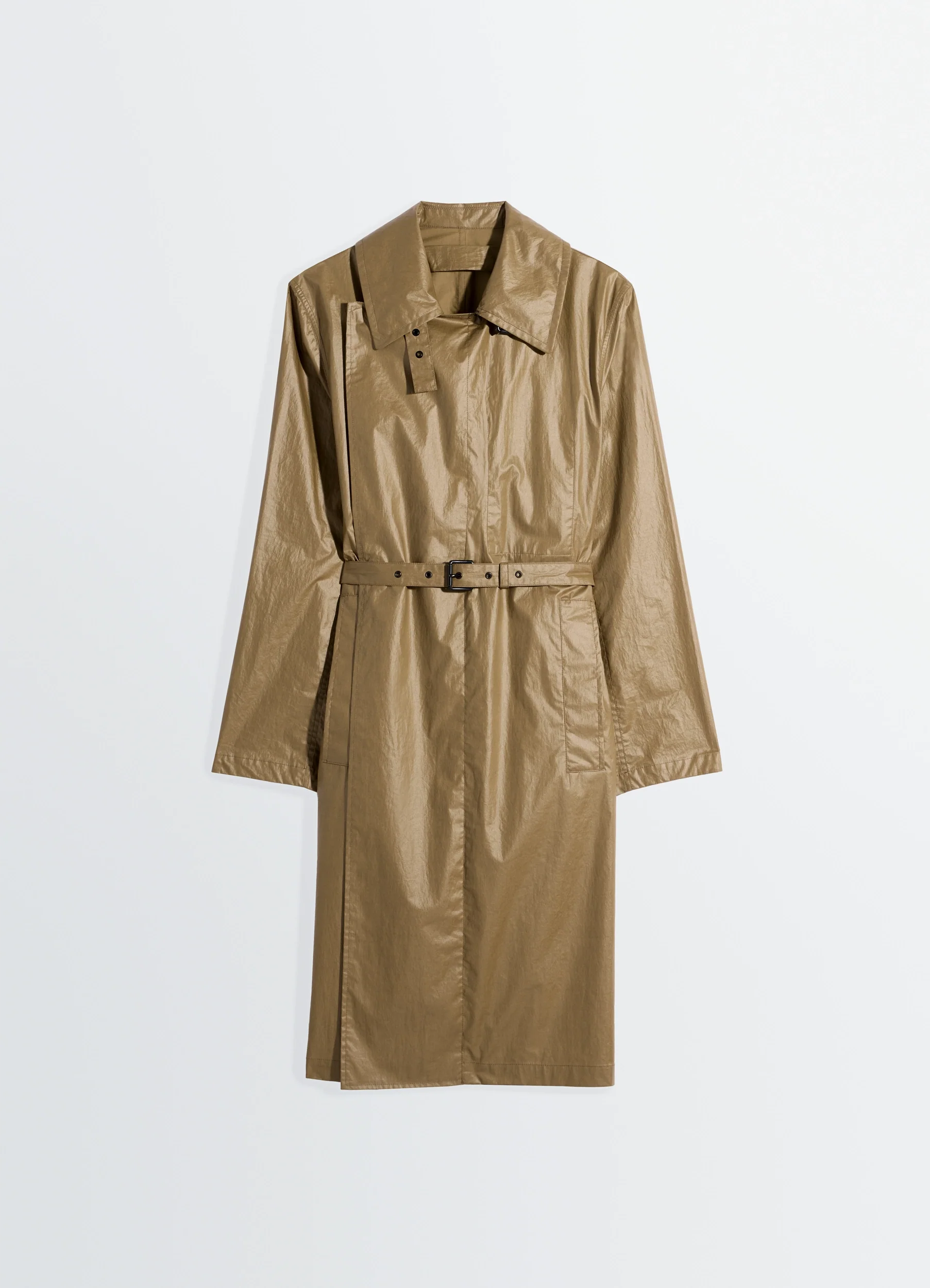 LIGHT WRAP COAT IN LIGHT COATED COTTON - Image 8