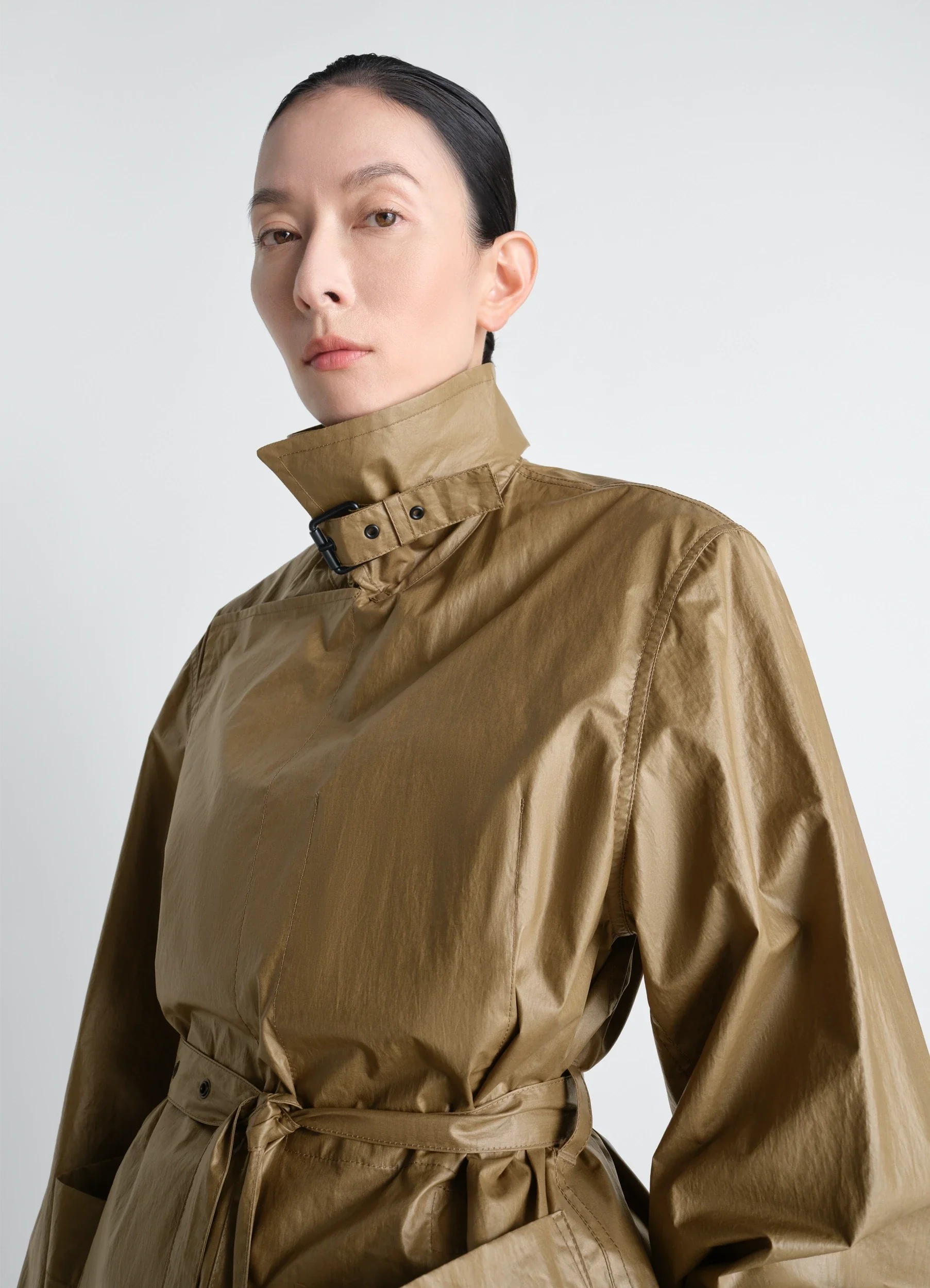 LIGHT WRAP JACKET IN LIGHT COATED COTTON - Image 3