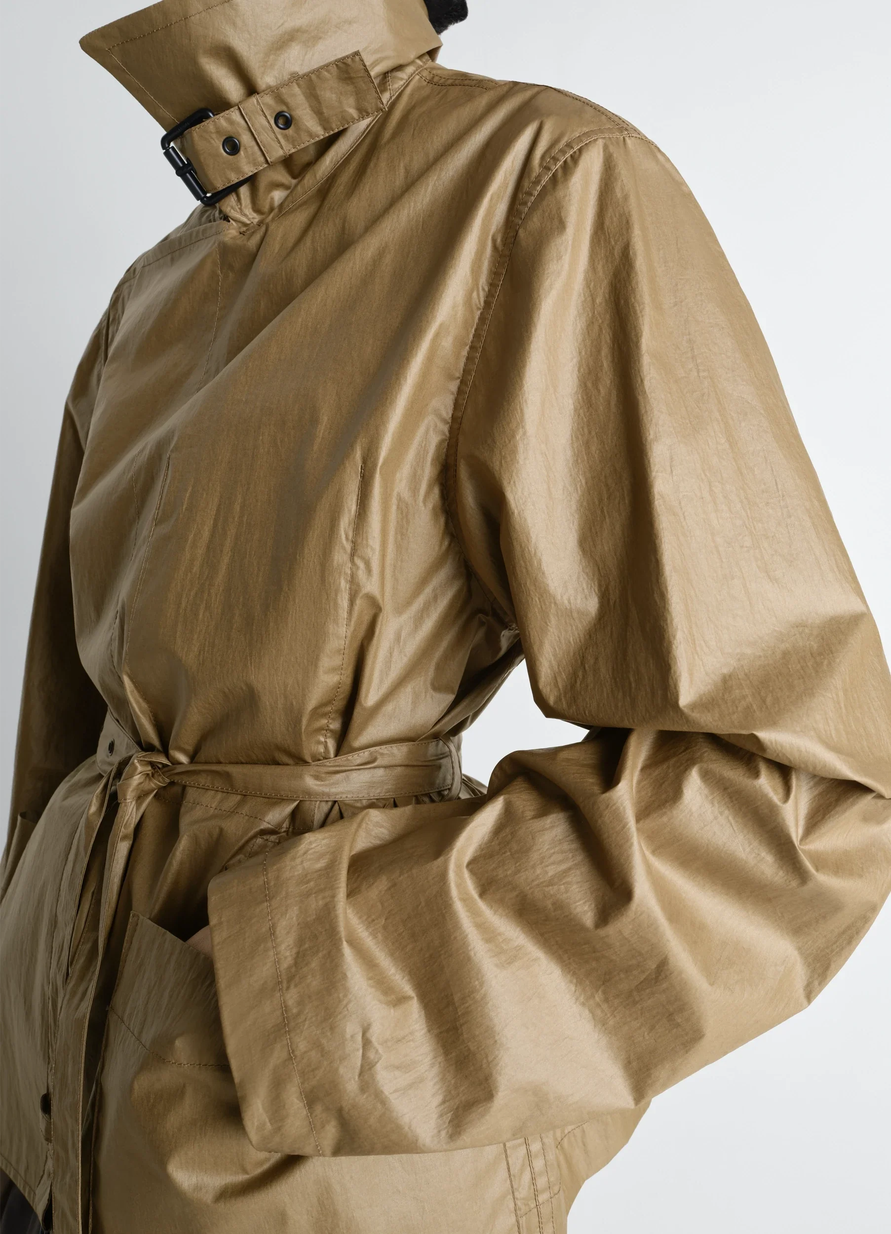 LIGHT WRAP JACKET IN LIGHT COATED COTTON - Image 4
