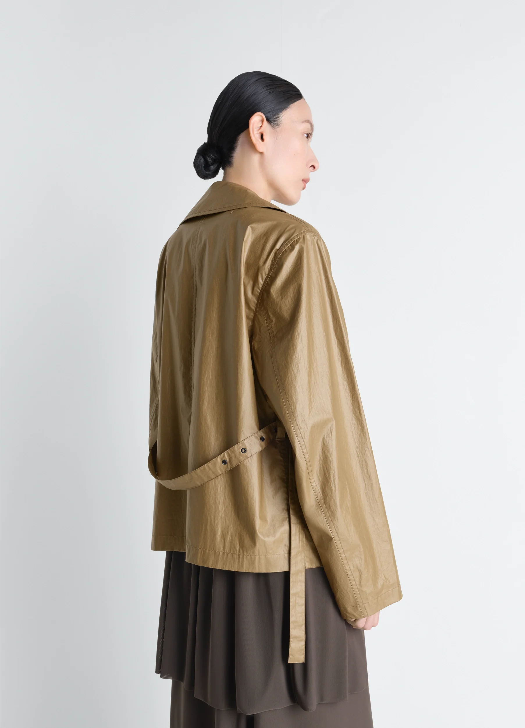 LIGHT WRAP JACKET IN LIGHT COATED COTTON - Image 5