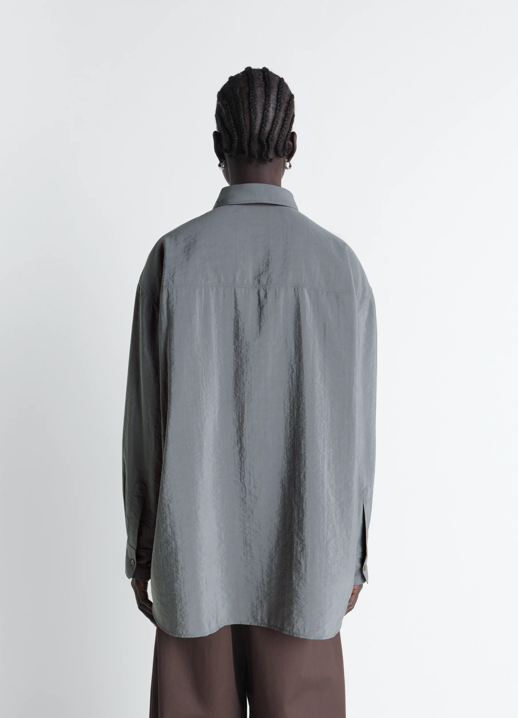 LONG SHIRT WITH TIE IN DRY SILK - Image 5