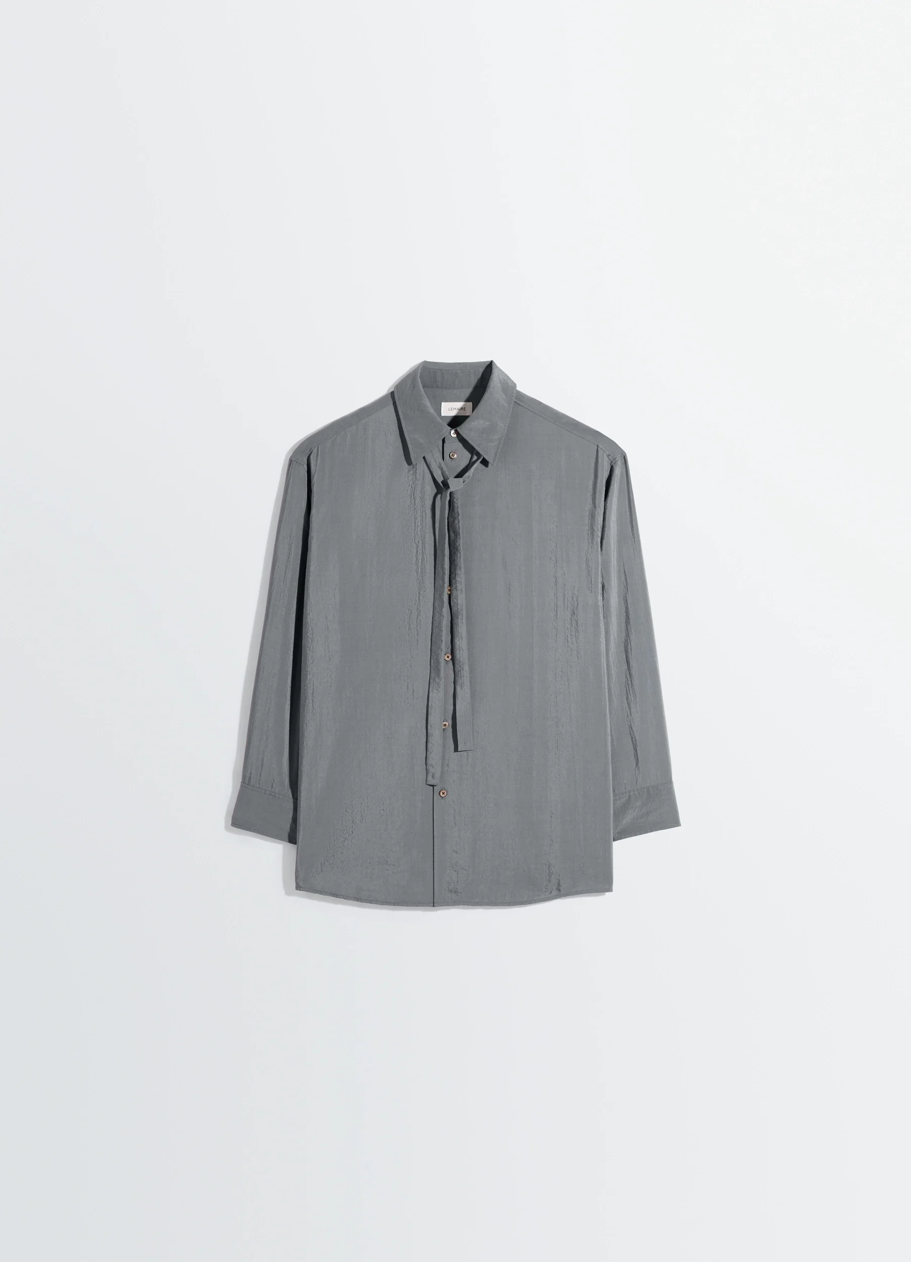 LONG SHIRT WITH TIE IN DRY SILK - Image 6
