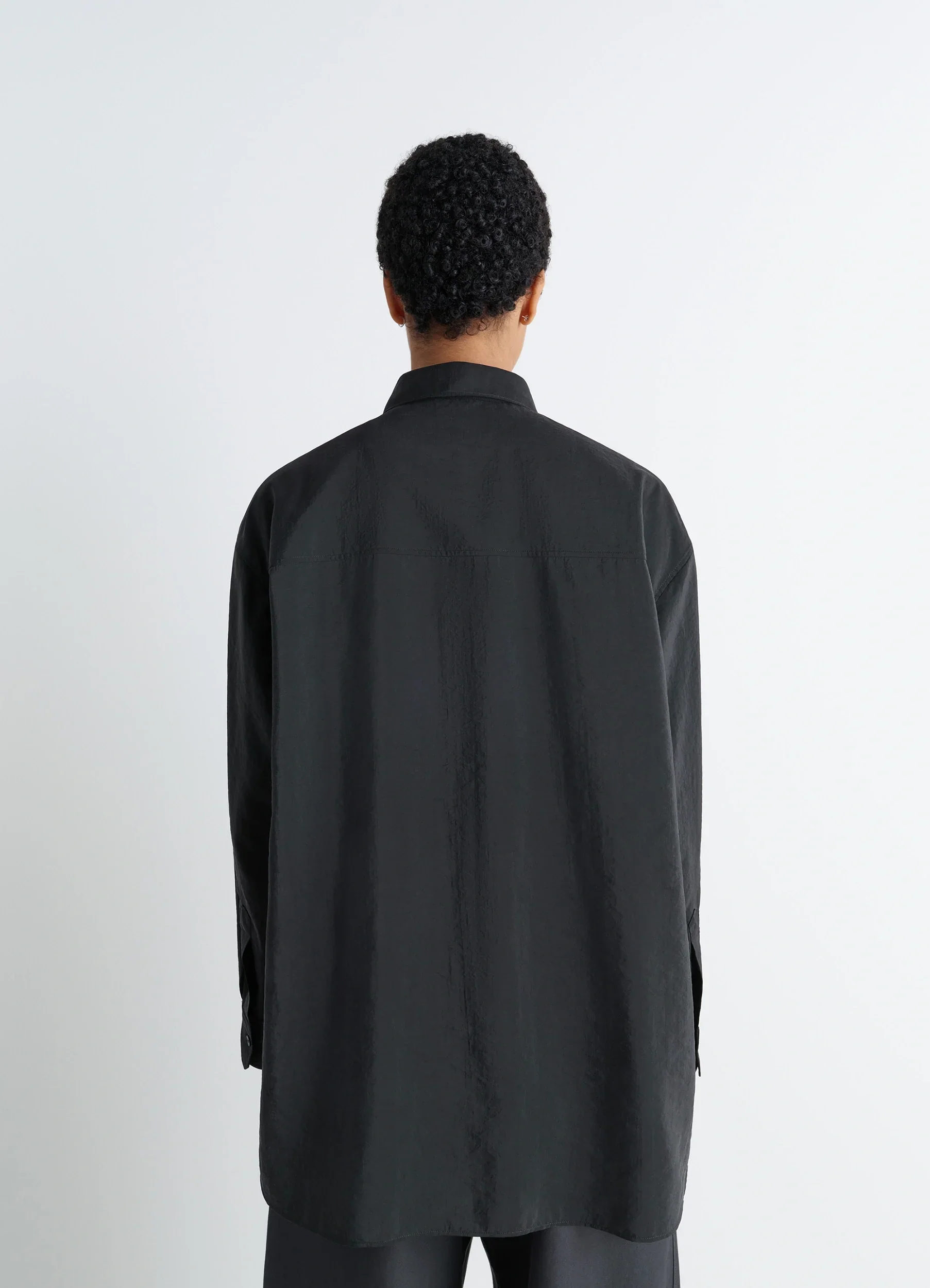 LONG SHIRT WITH TIE IN DRY SILK - Image 4