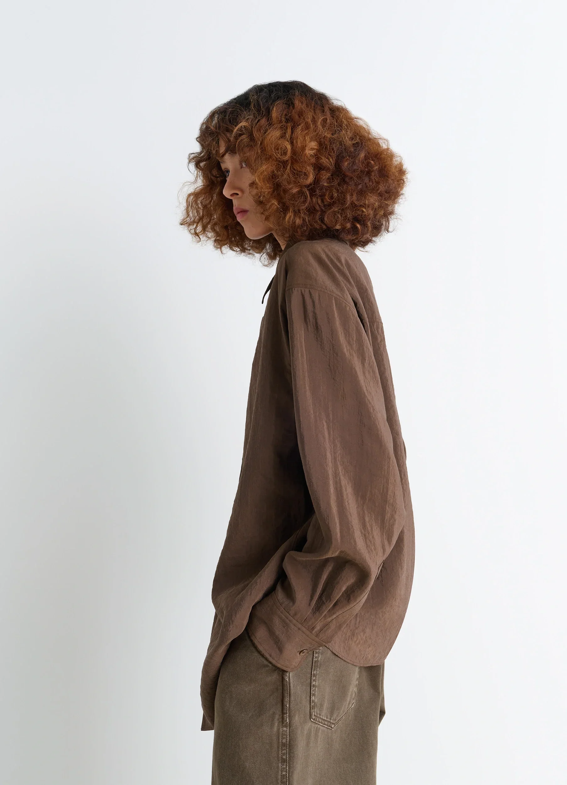 LONG SHIRT WITH TIE IN DRY SILK - Image 5