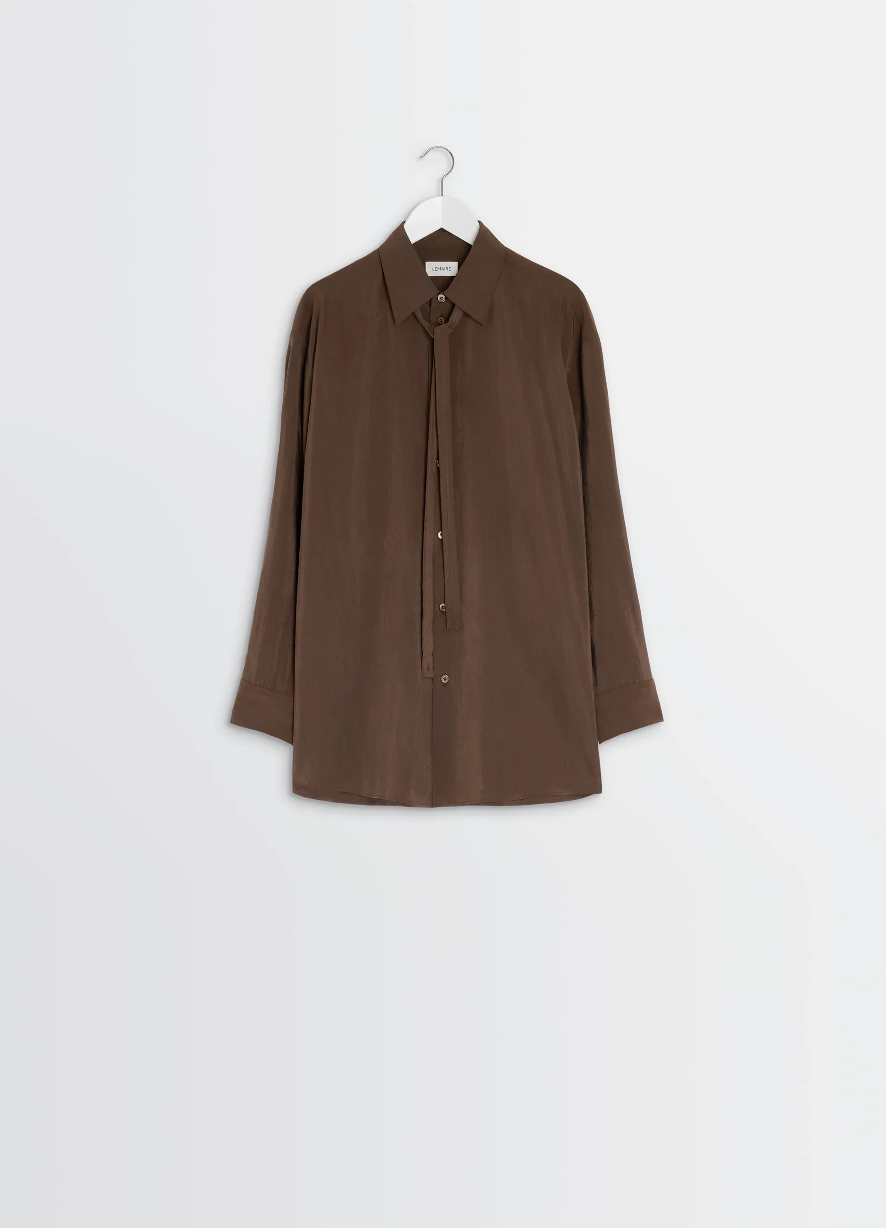LONG SHIRT WITH TIE IN DRY SILK - Image 6