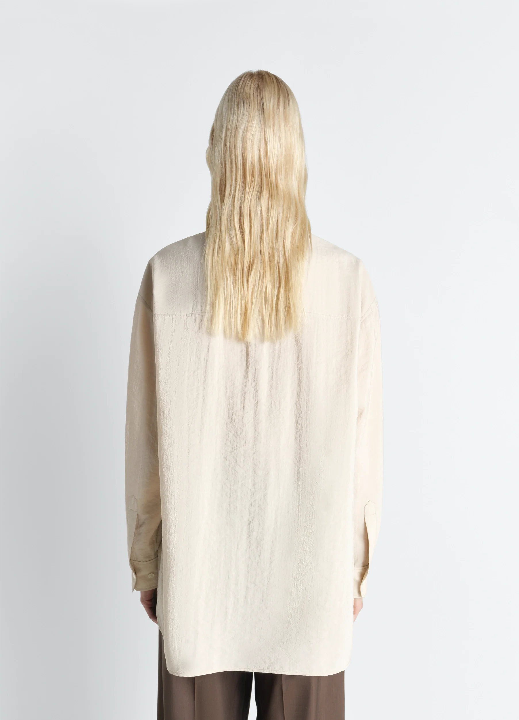 LONG SHIRT WITH TIE IN DRY SILK - Image 5