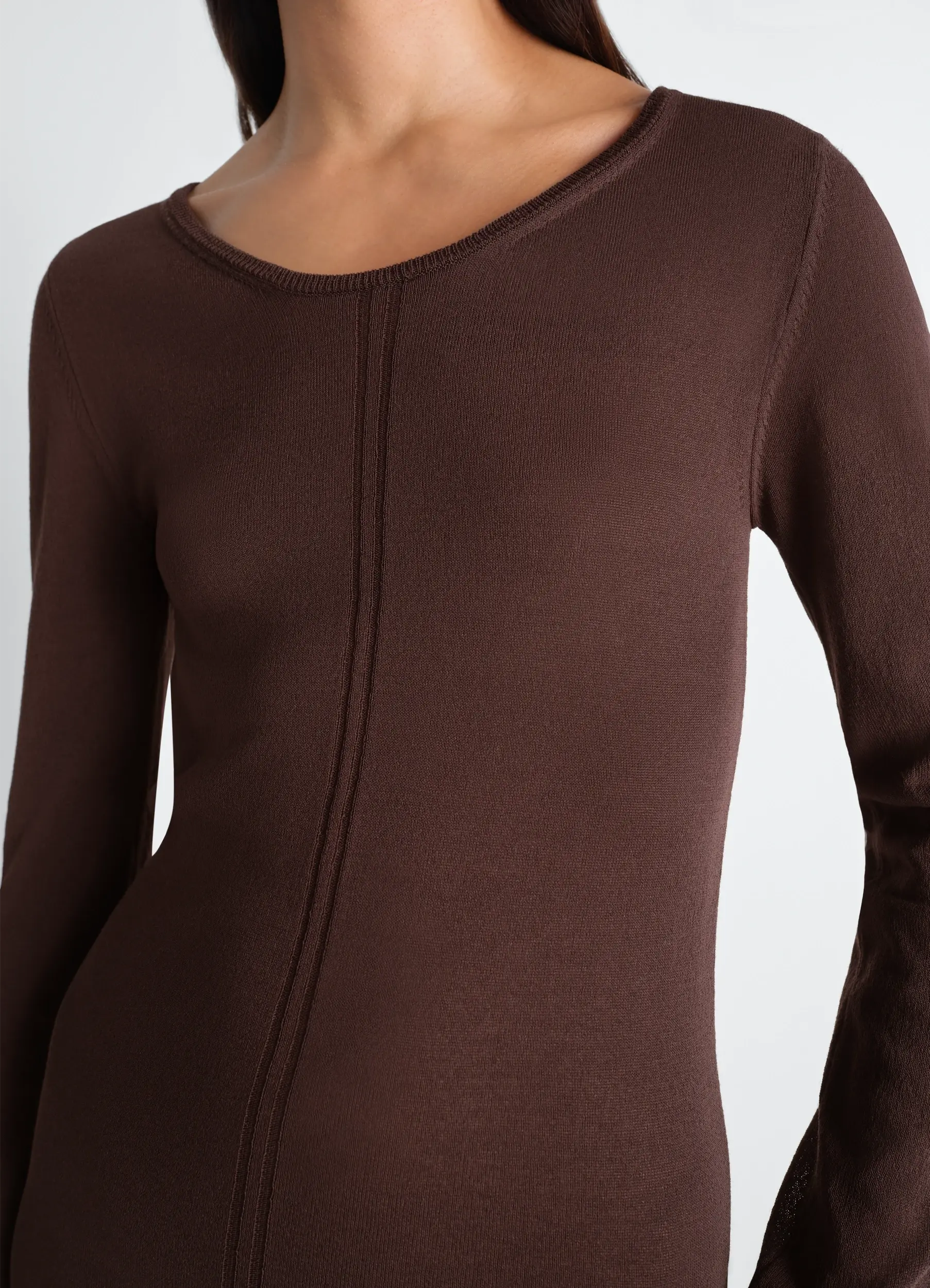 LONG SLEEVE TUBE DRESS IN VISCOSE CREPE - Image 4
