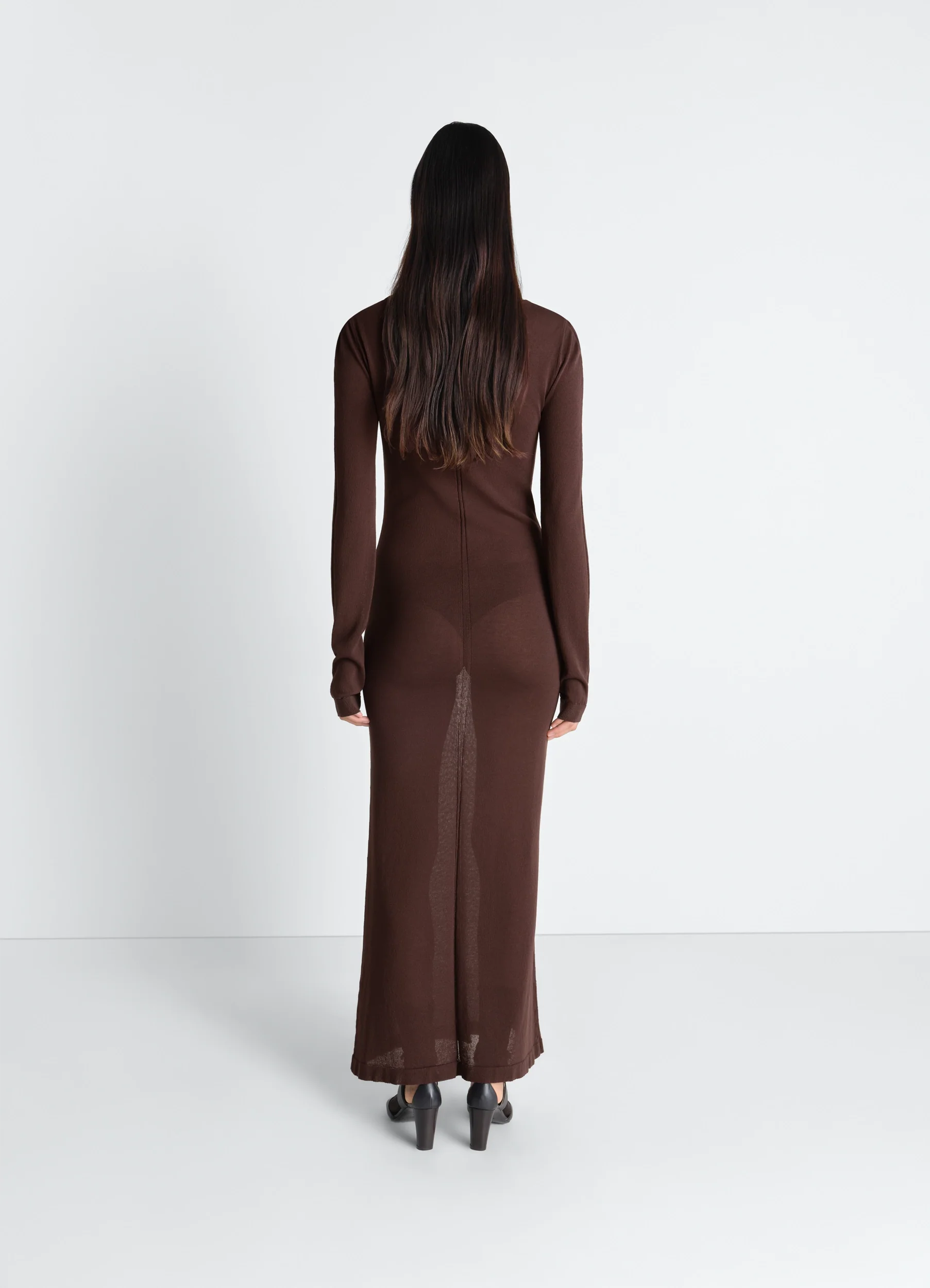 LONG SLEEVE TUBE DRESS IN VISCOSE CREPE - Image 5