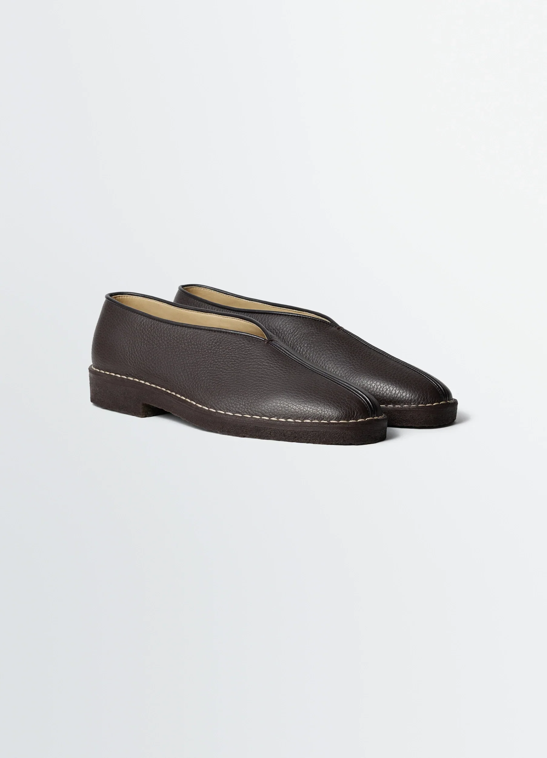 PIPED CREPE SLIPPERS IN LEATHER - Image 3
