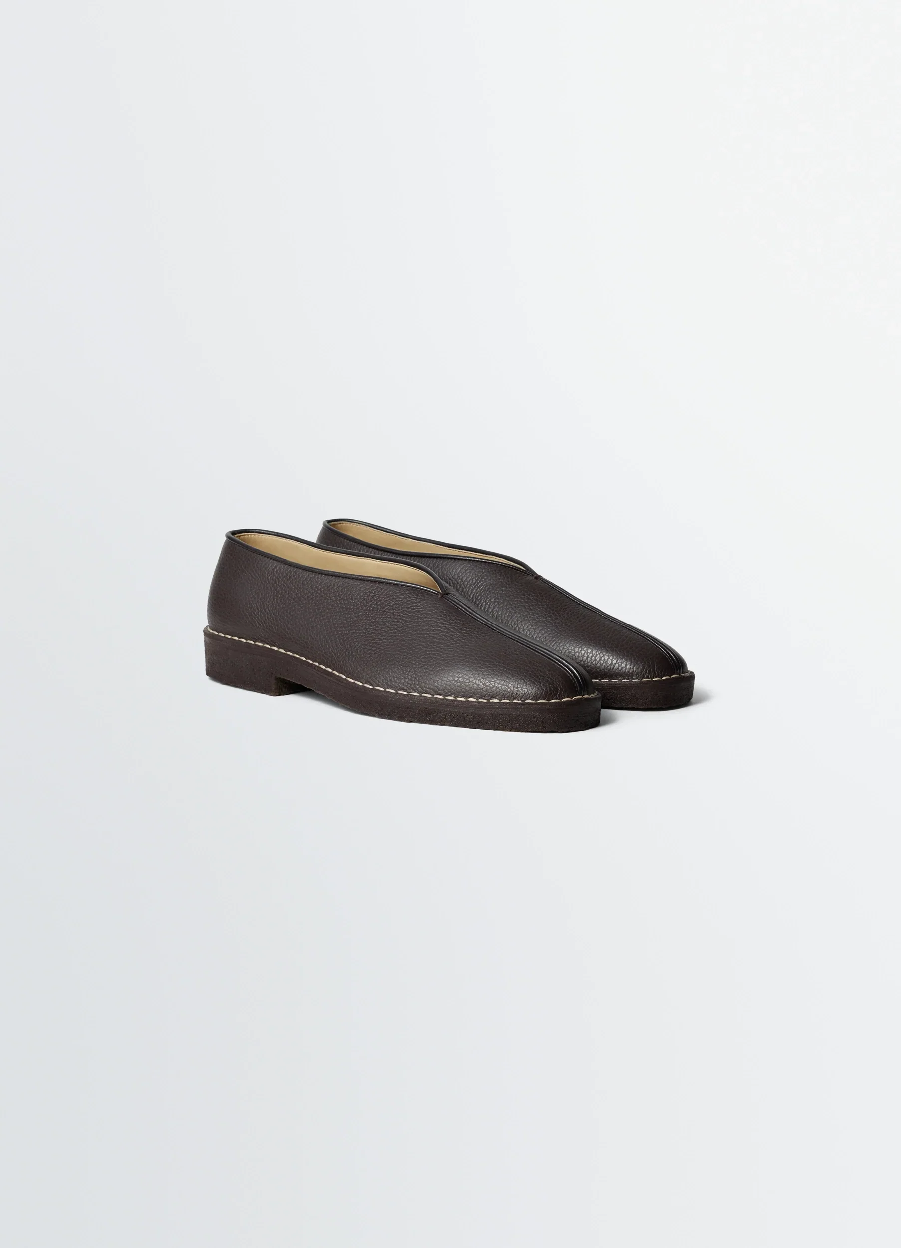 PIPED CREPE SLIPPERS IN LEATHER - Image 3
