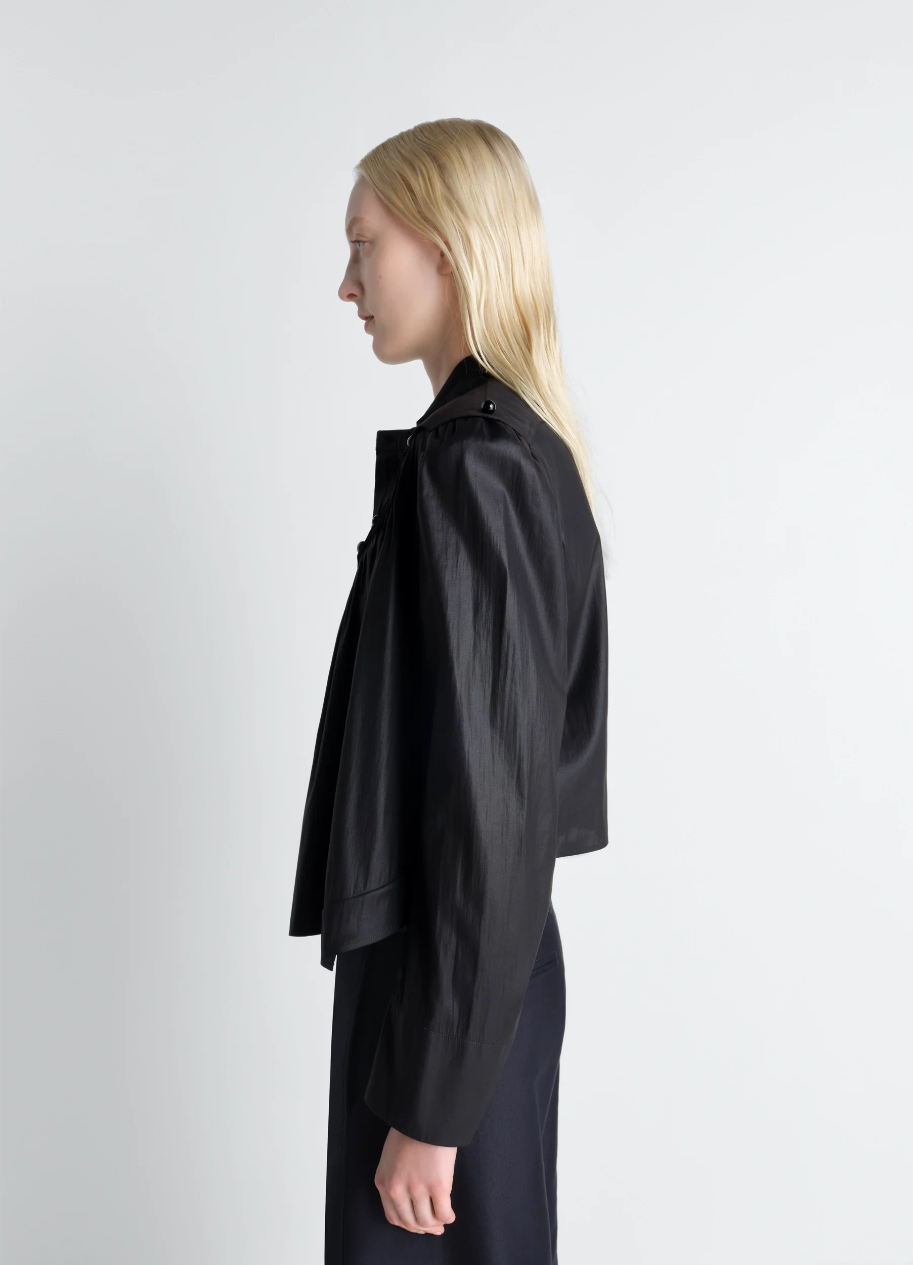 PLEATED BLOUSE IN CHINTZED TOILE - Image 3