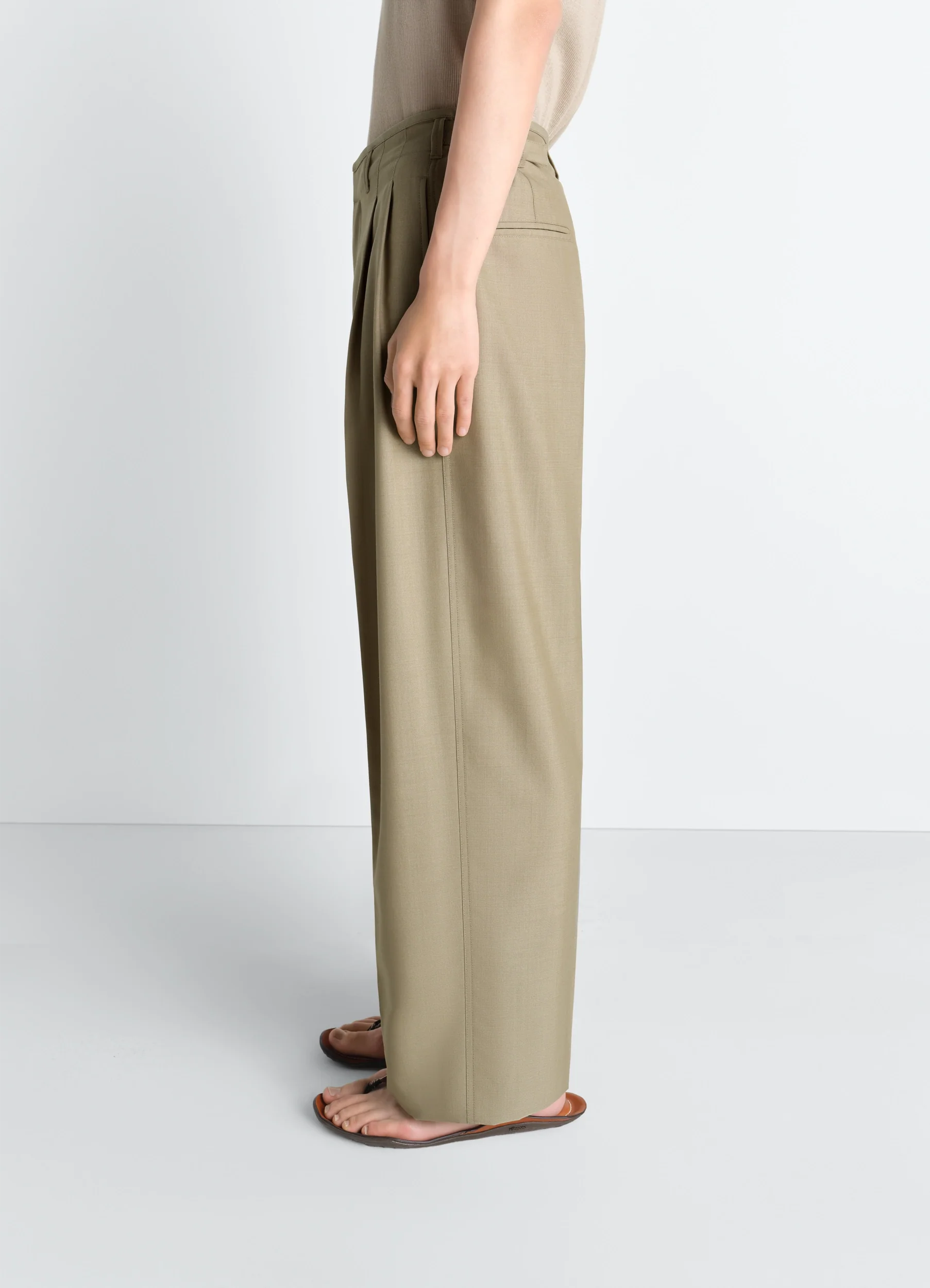 PLEATED TAILORED PANTS IN POLYWOOL - Image 3