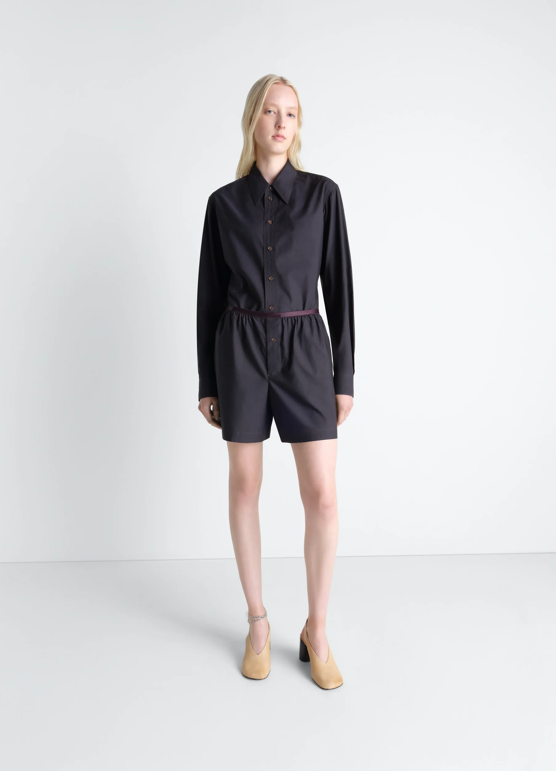 POINTED COLLAR SHIRT IN WASHED COTTON SILK - Image 2