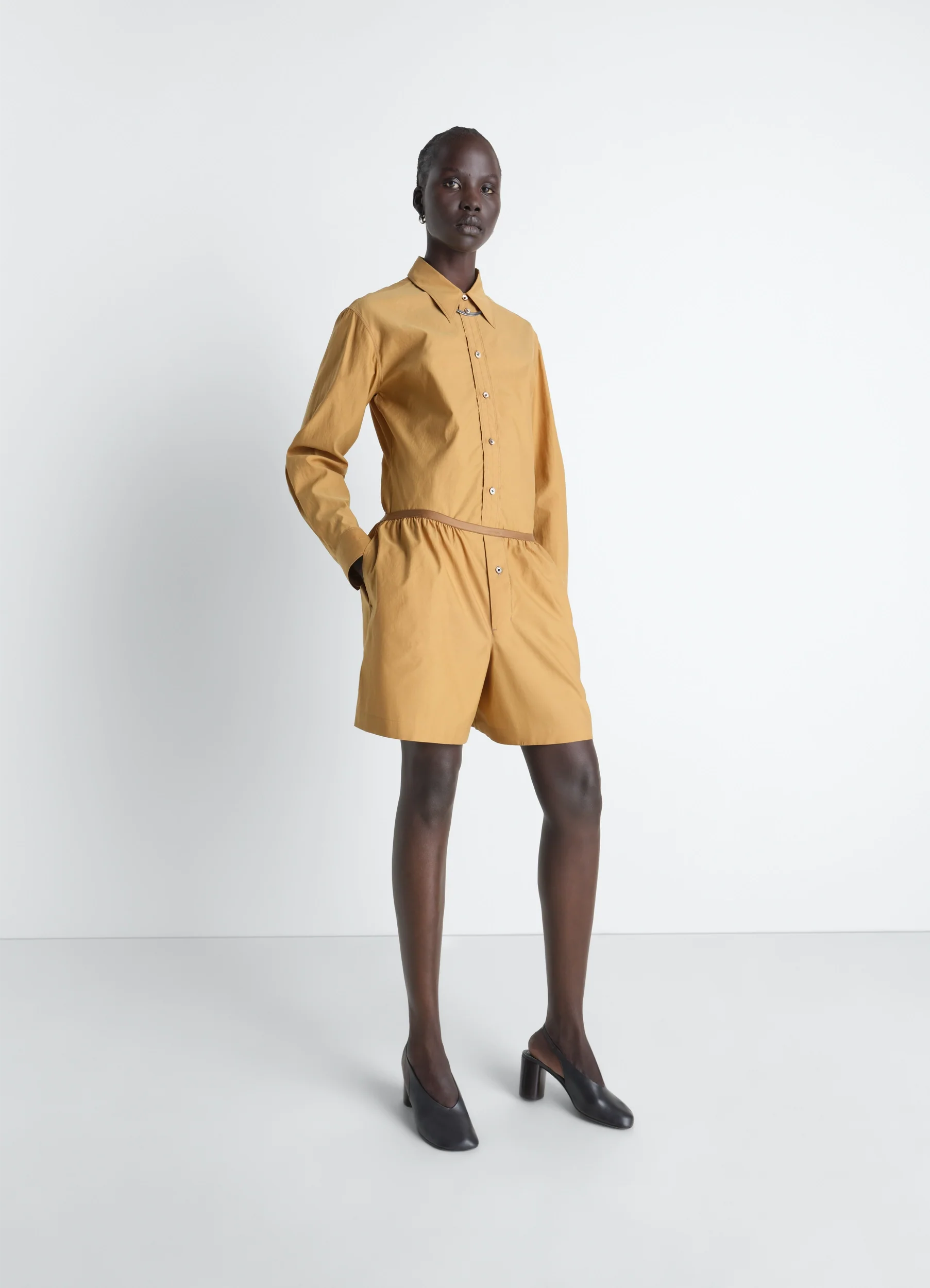 POINTED COLLAR SHIRT IN WASHED COTTON SILK - Image 2