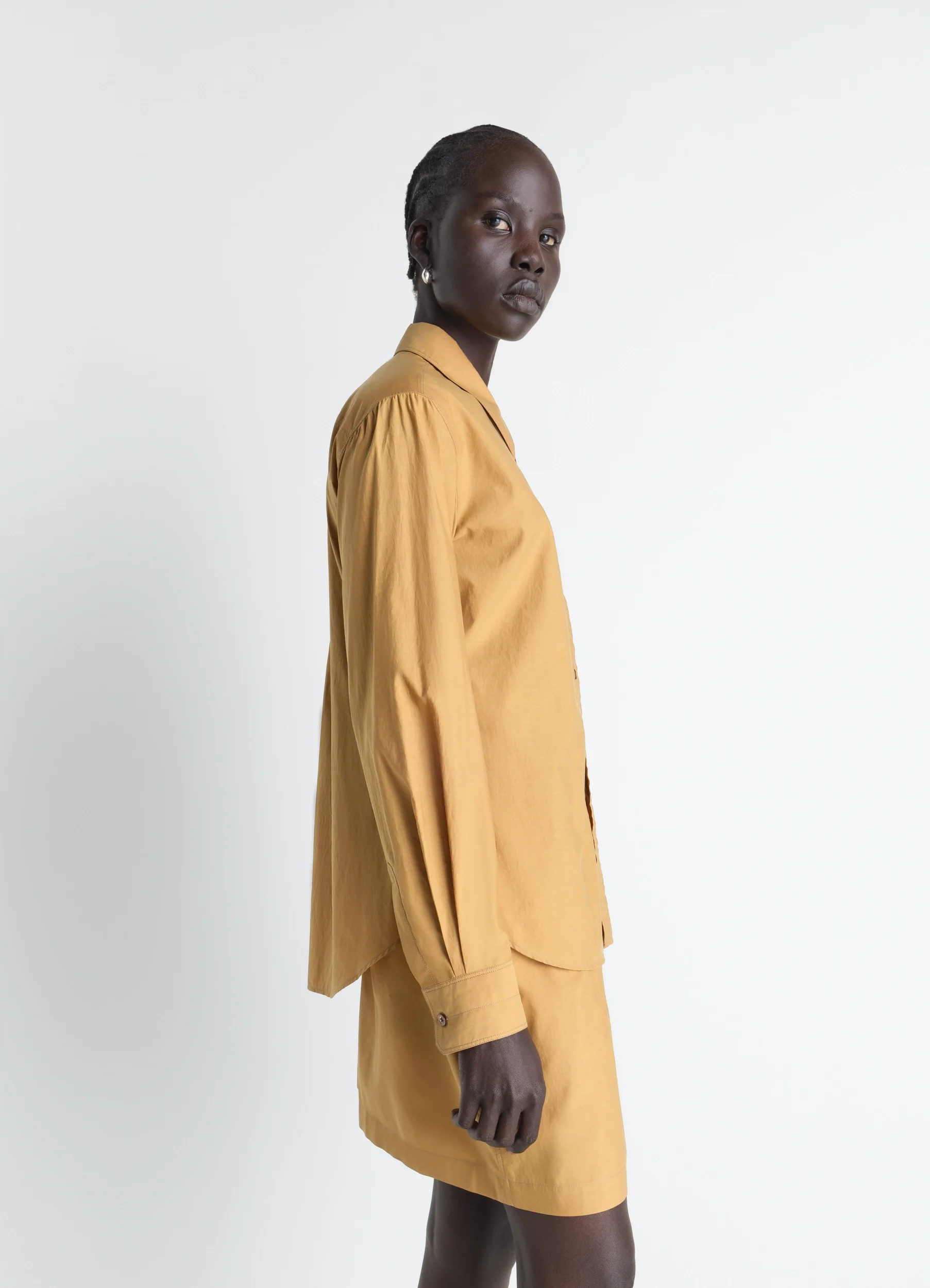 POINTED COLLAR SHIRT IN WASHED COTTON SILK - Image 3