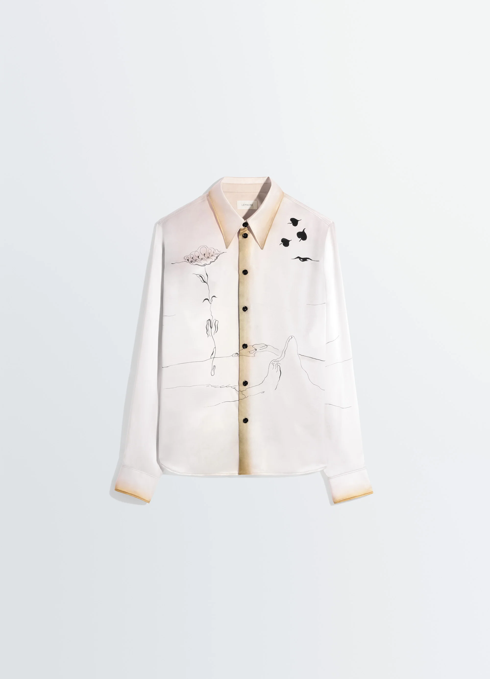 POINTED COLLAR SHIRT IN LANDSCAPE PRINTED SILK - Image 6