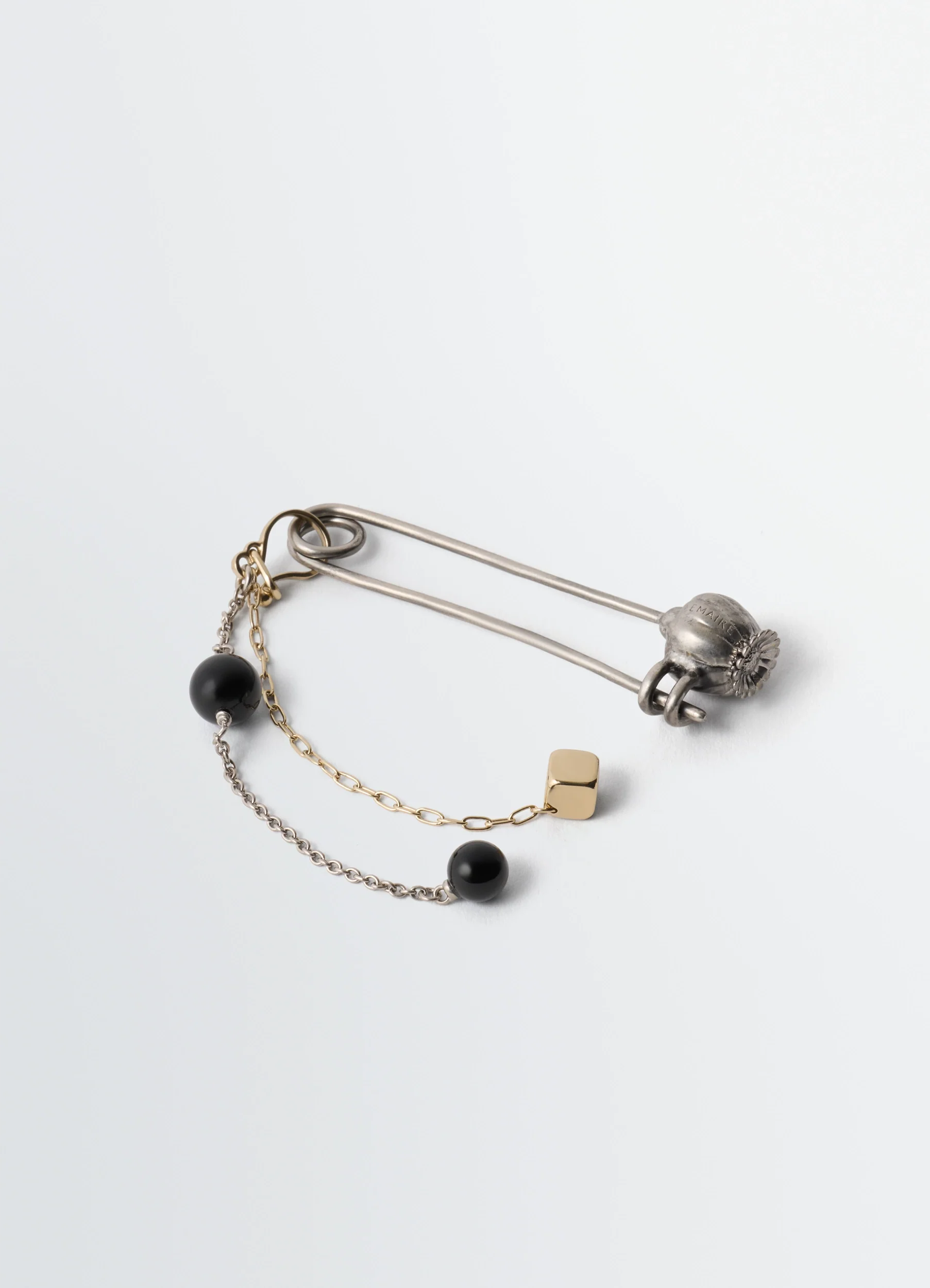 THISTLE PIN BAG CHARM WITH ONYX BEAD - Image 3