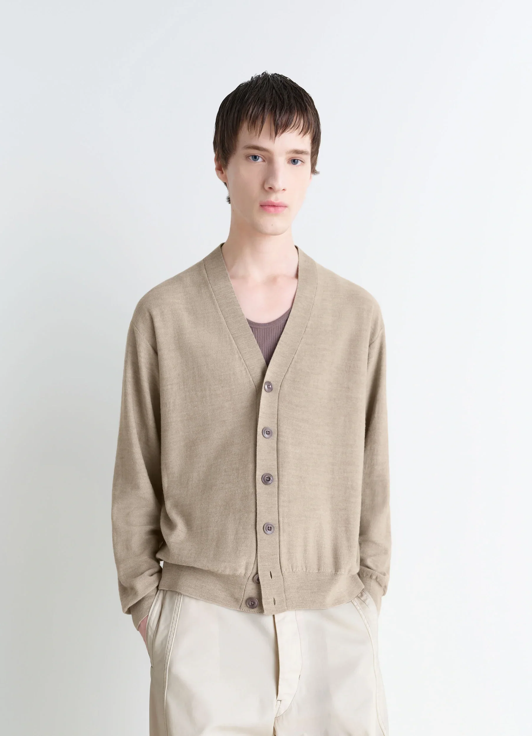 RELAXED TWISTED CARDIGAN IN MERINO BLEND - Image 4