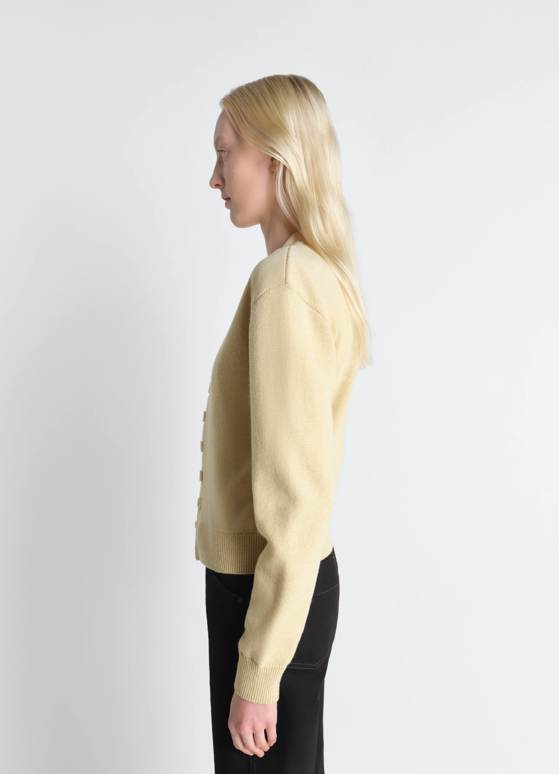 REVERSIBLE BUTTONED SWEATER IN CASHMERE WOOL - Image 3