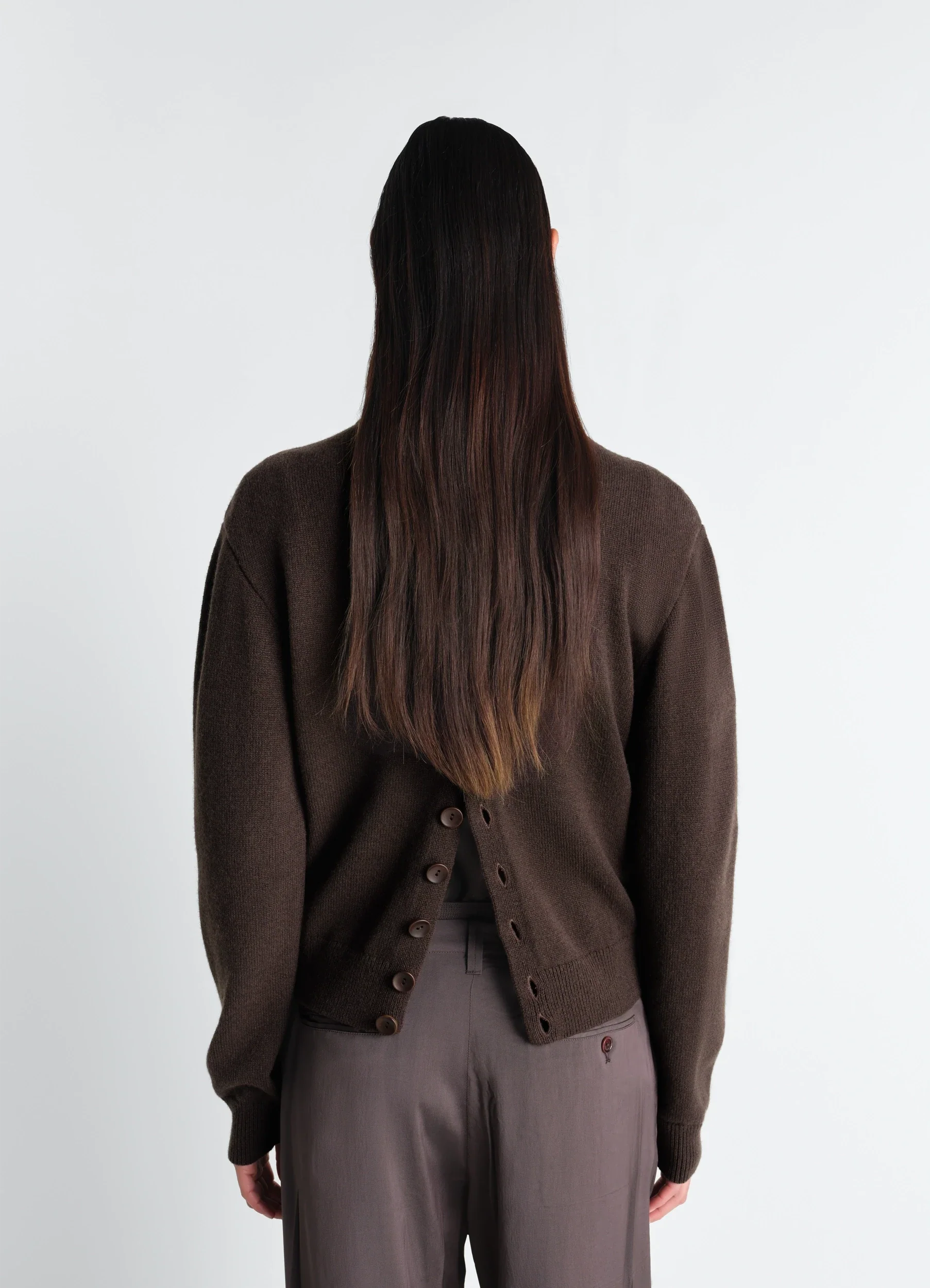 REVERSIBLE BUTTONED SWEATER IN CASHMERE WOOL - Image 5