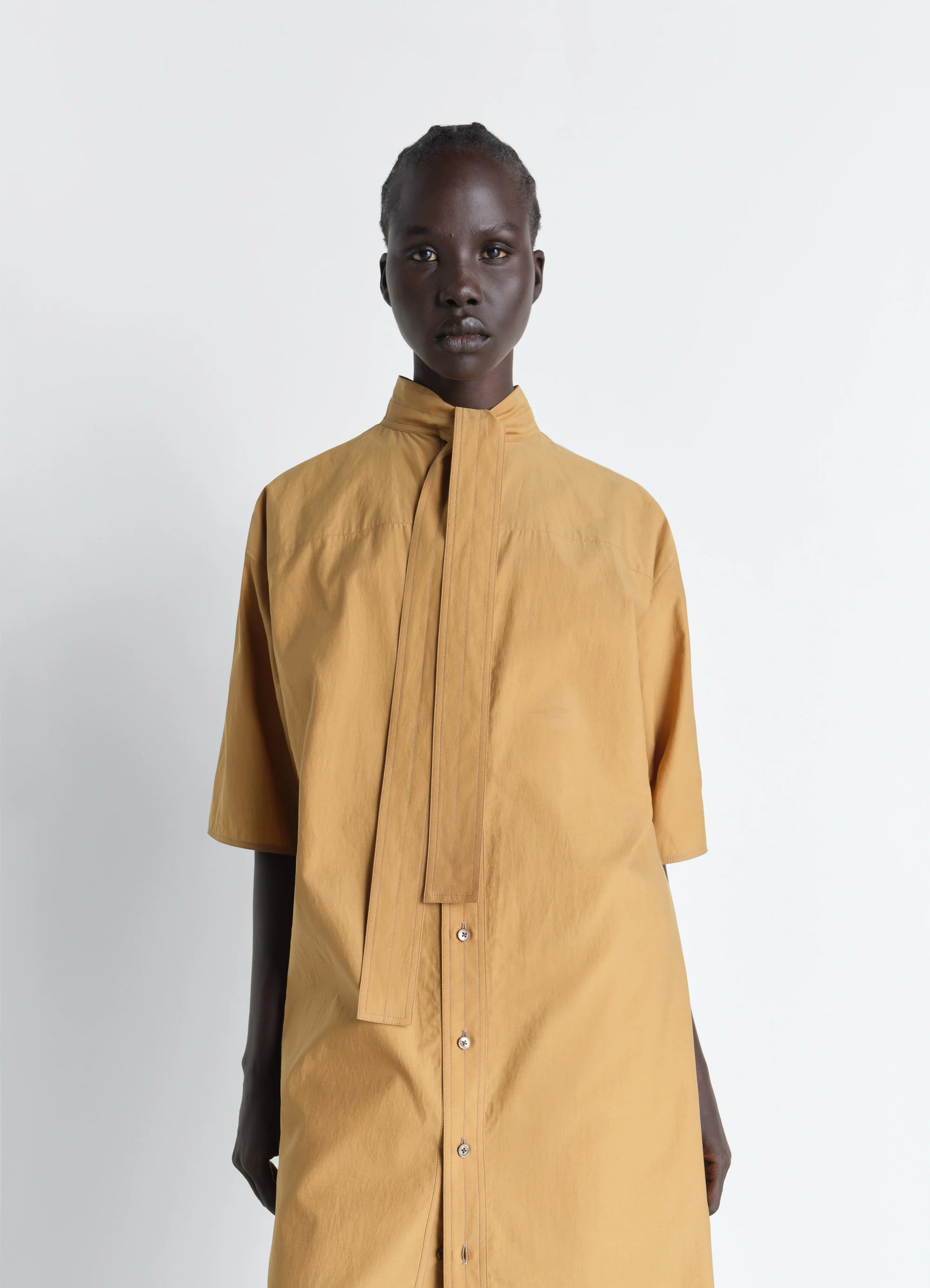 REVERSIBLE TUBE DRESS IN WASHED COTTON SILK - Image 2