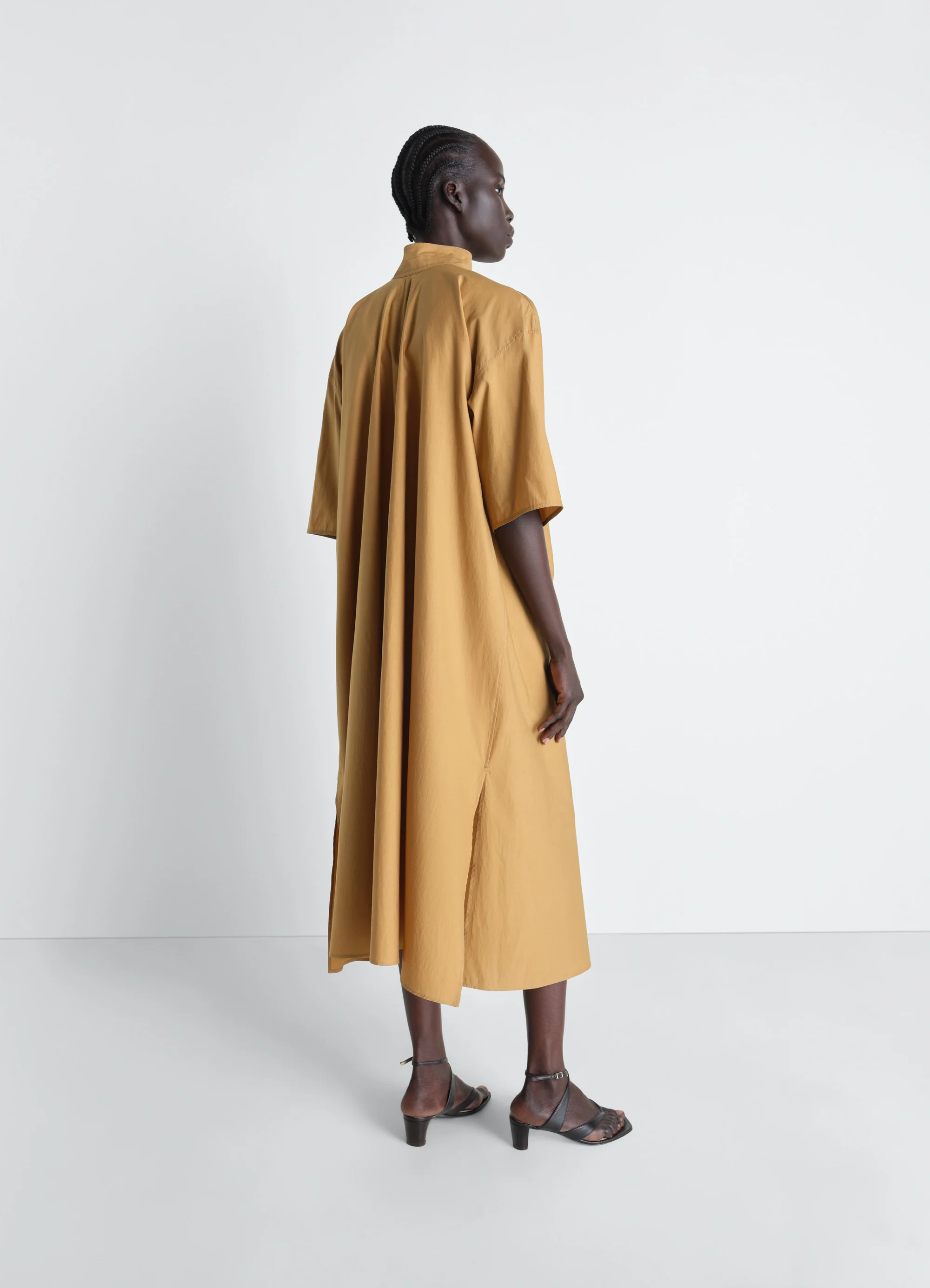 REVERSIBLE TUBE DRESS IN WASHED COTTON SILK - Image 3