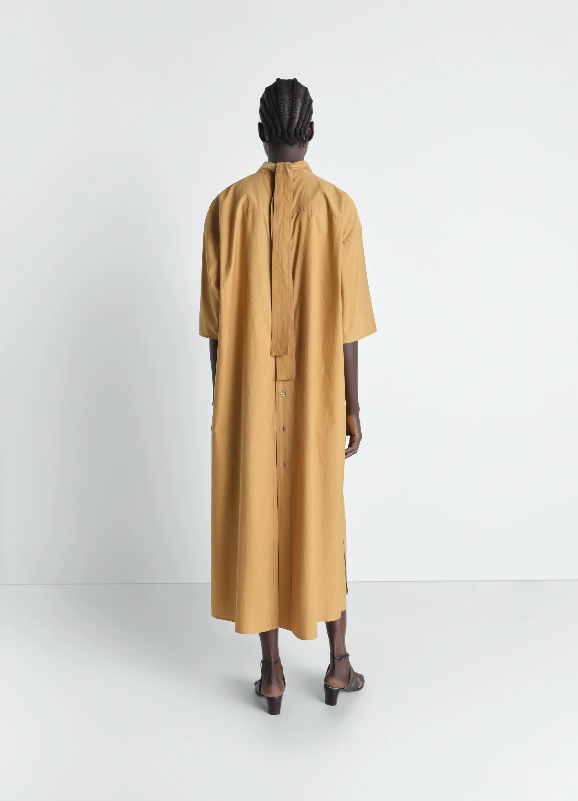 REVERSIBLE TUBE DRESS IN WASHED COTTON SILK - Image 5