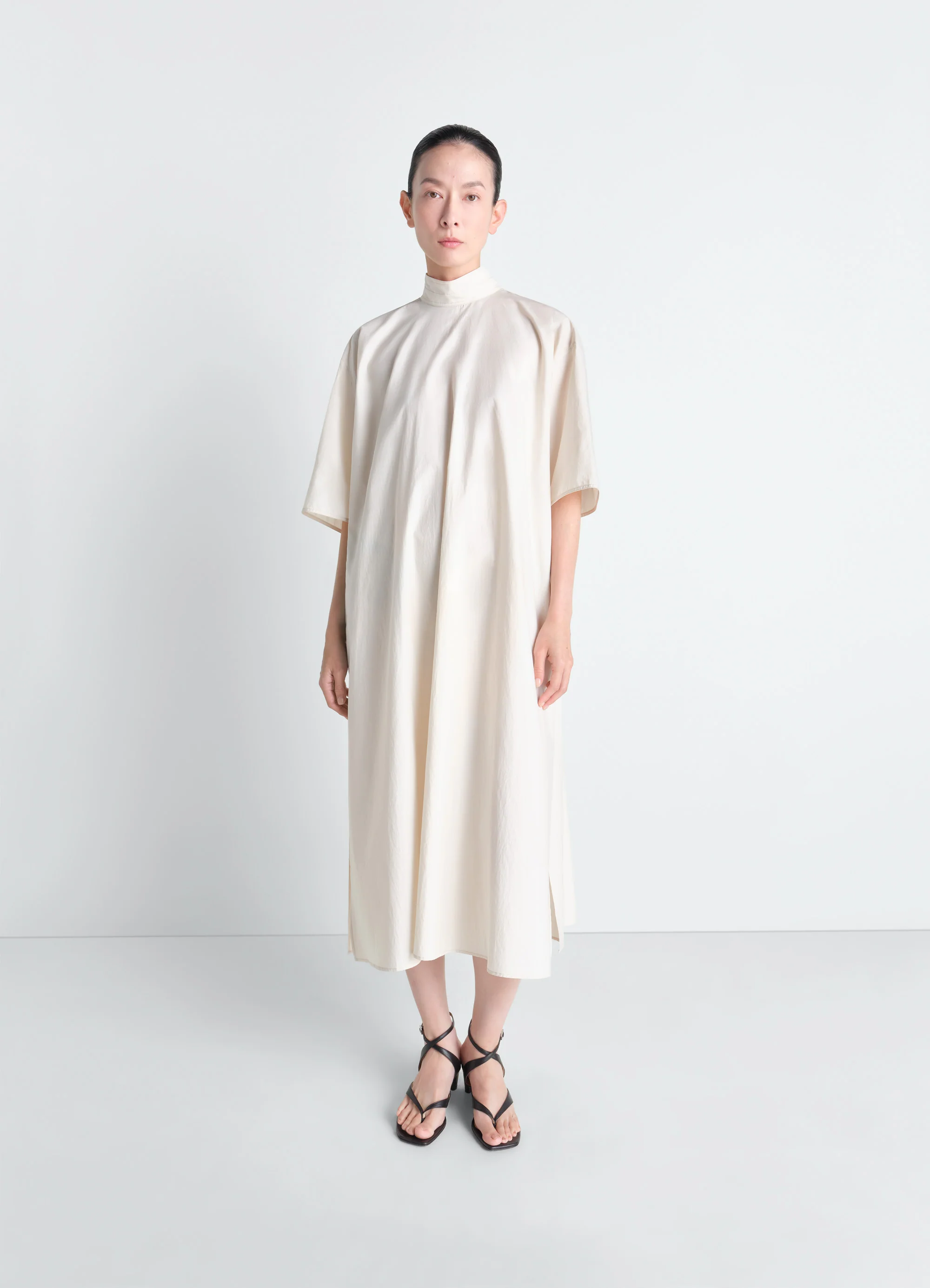 REVERSIBLE TUBE DRESS IN WASHED COTTON SILK - Image 3