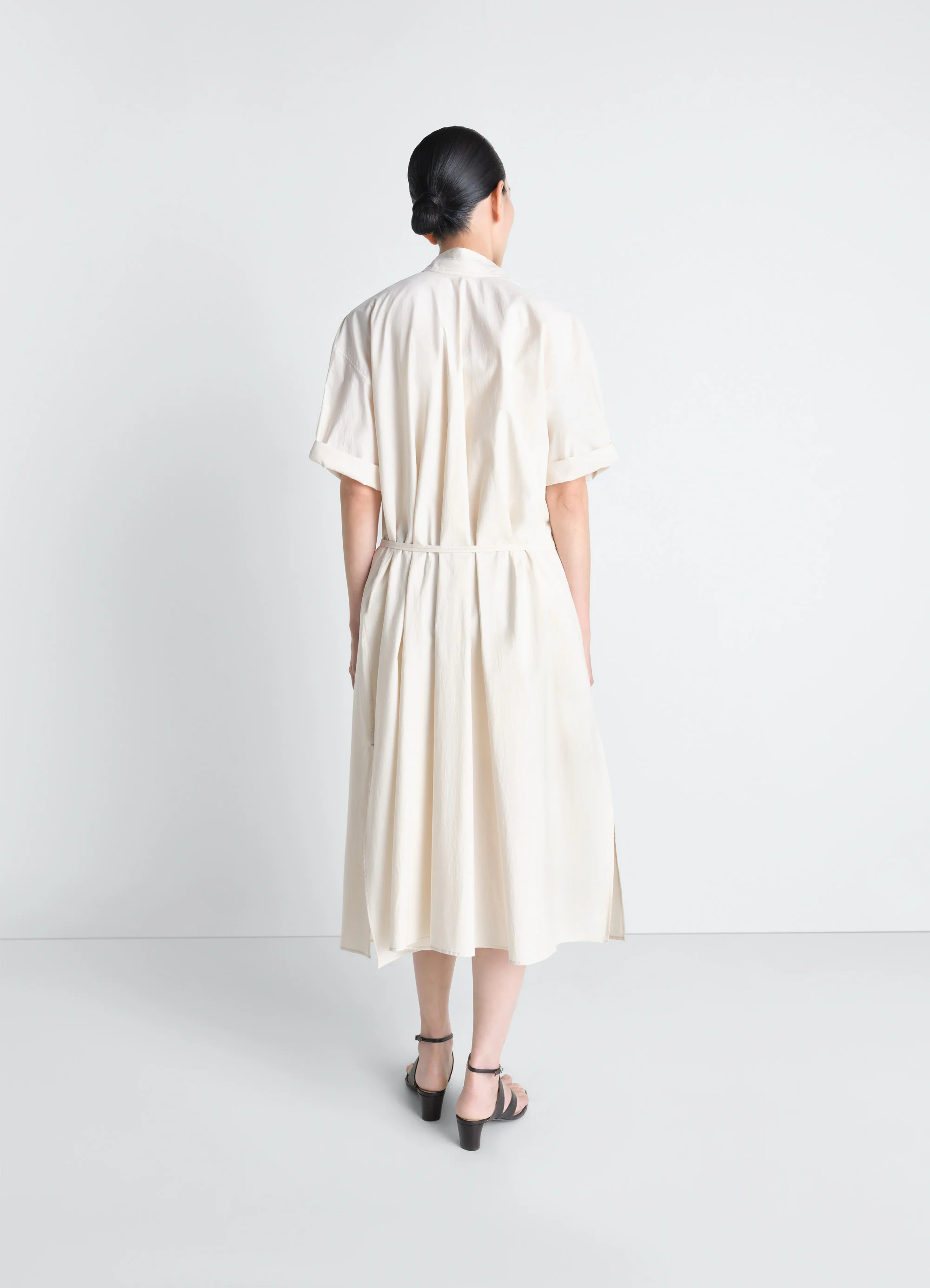 REVERSIBLE TUBE DRESS IN WASHED COTTON SILK - Image 5