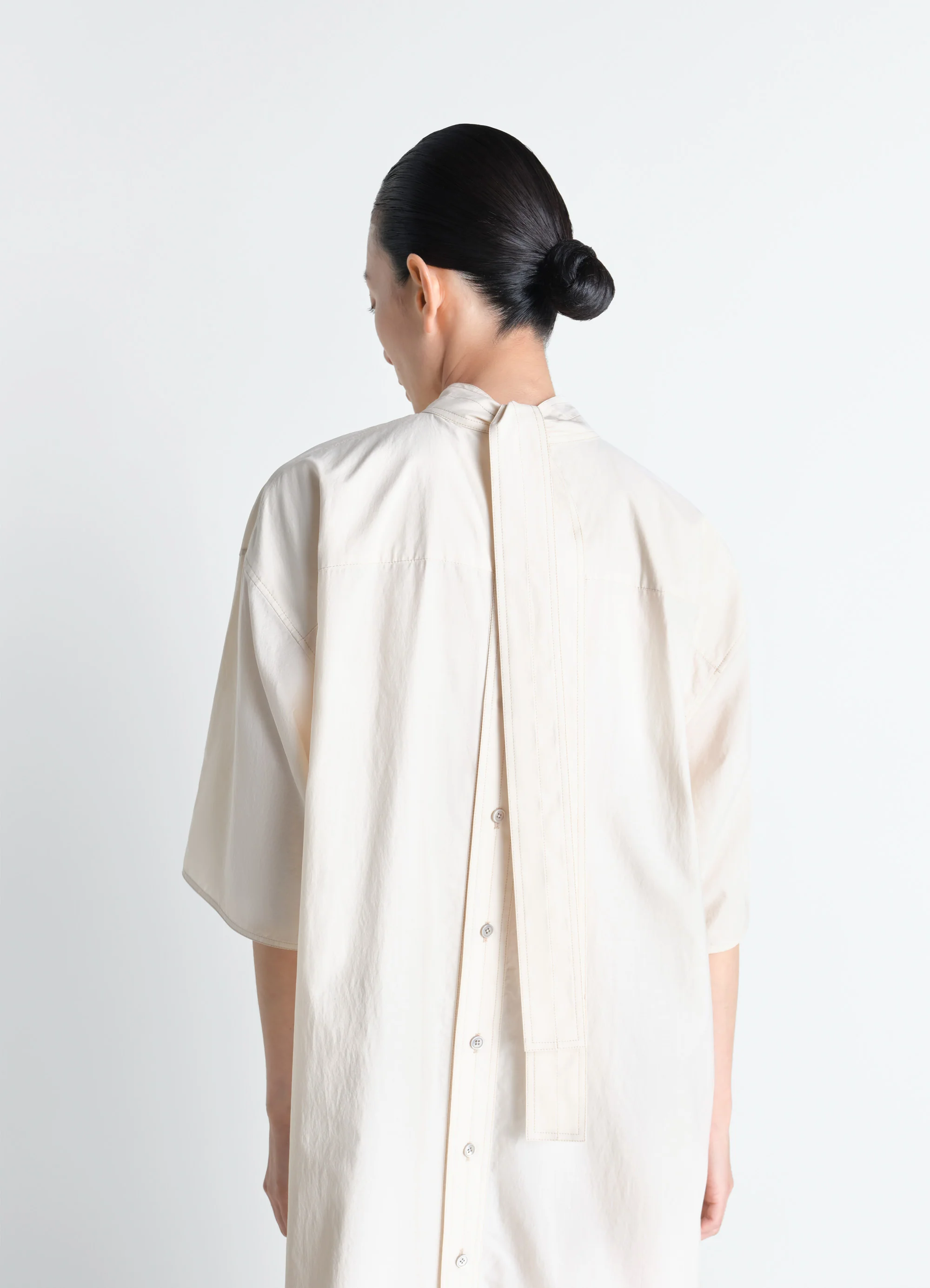 REVERSIBLE TUBE DRESS IN WASHED COTTON SILK - Image 6
