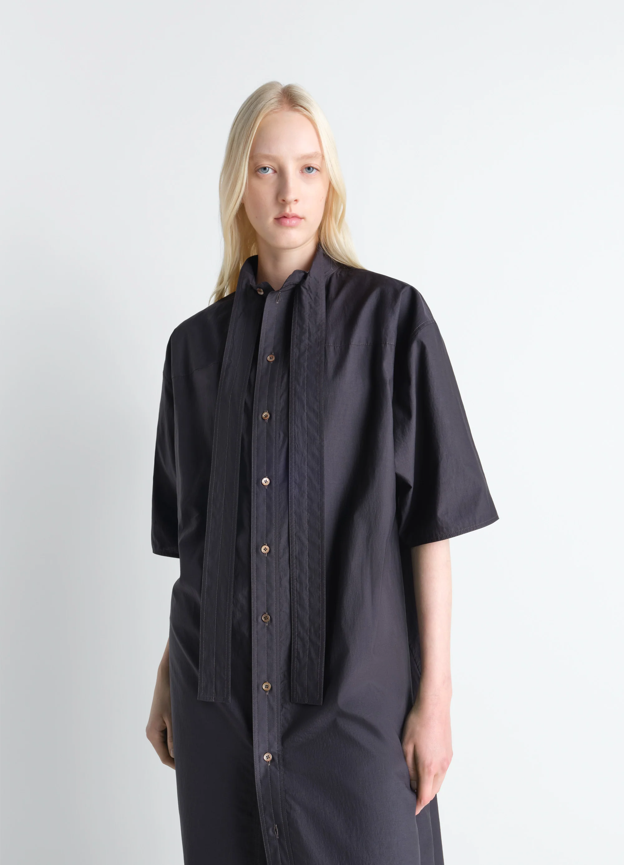 REVERSIBLE TUBE DRESS IN WASHED COTTON SILK - Image 5