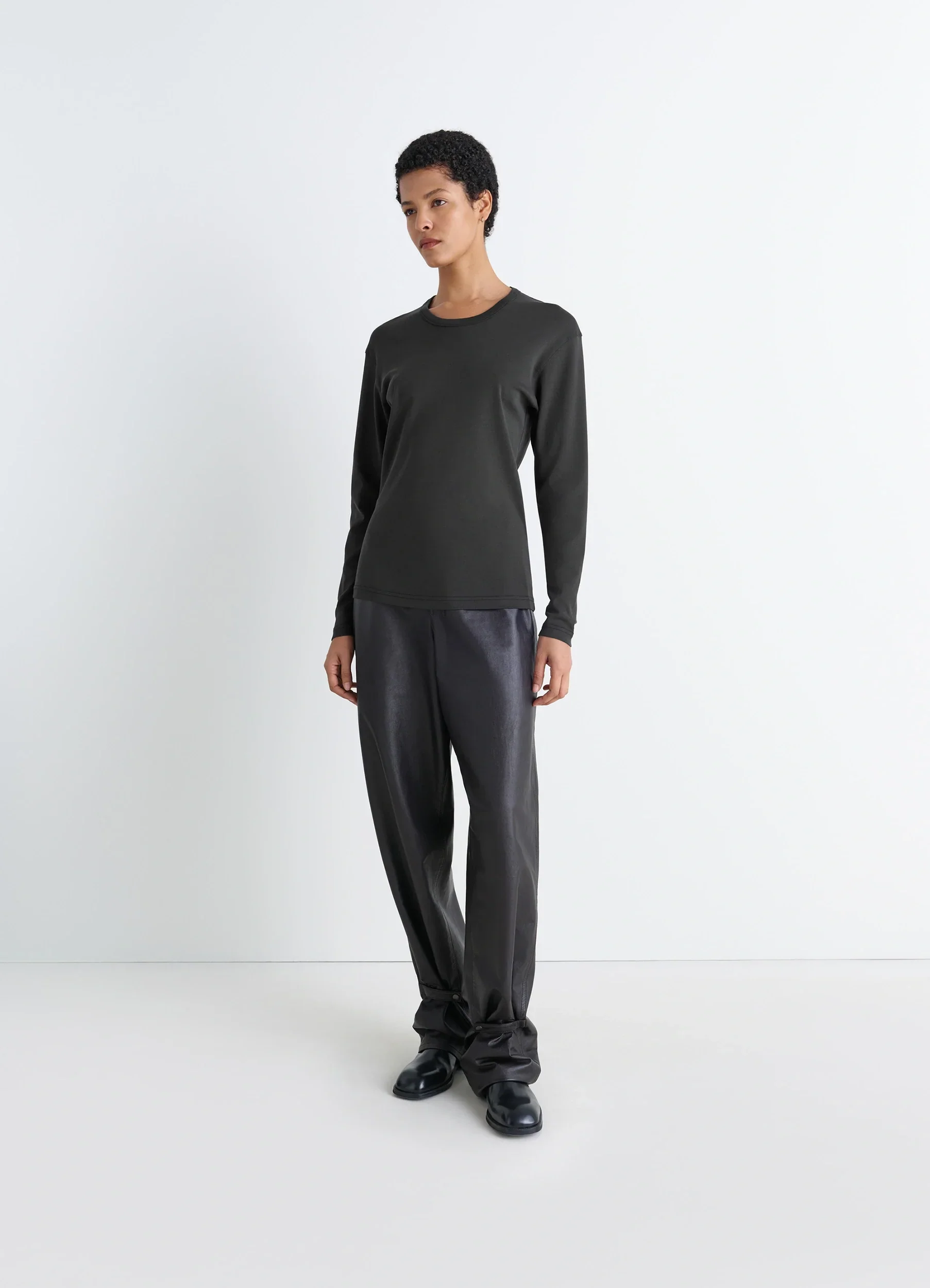 RIB LONG SLEEVE TOP IN JERSEY - Image 2