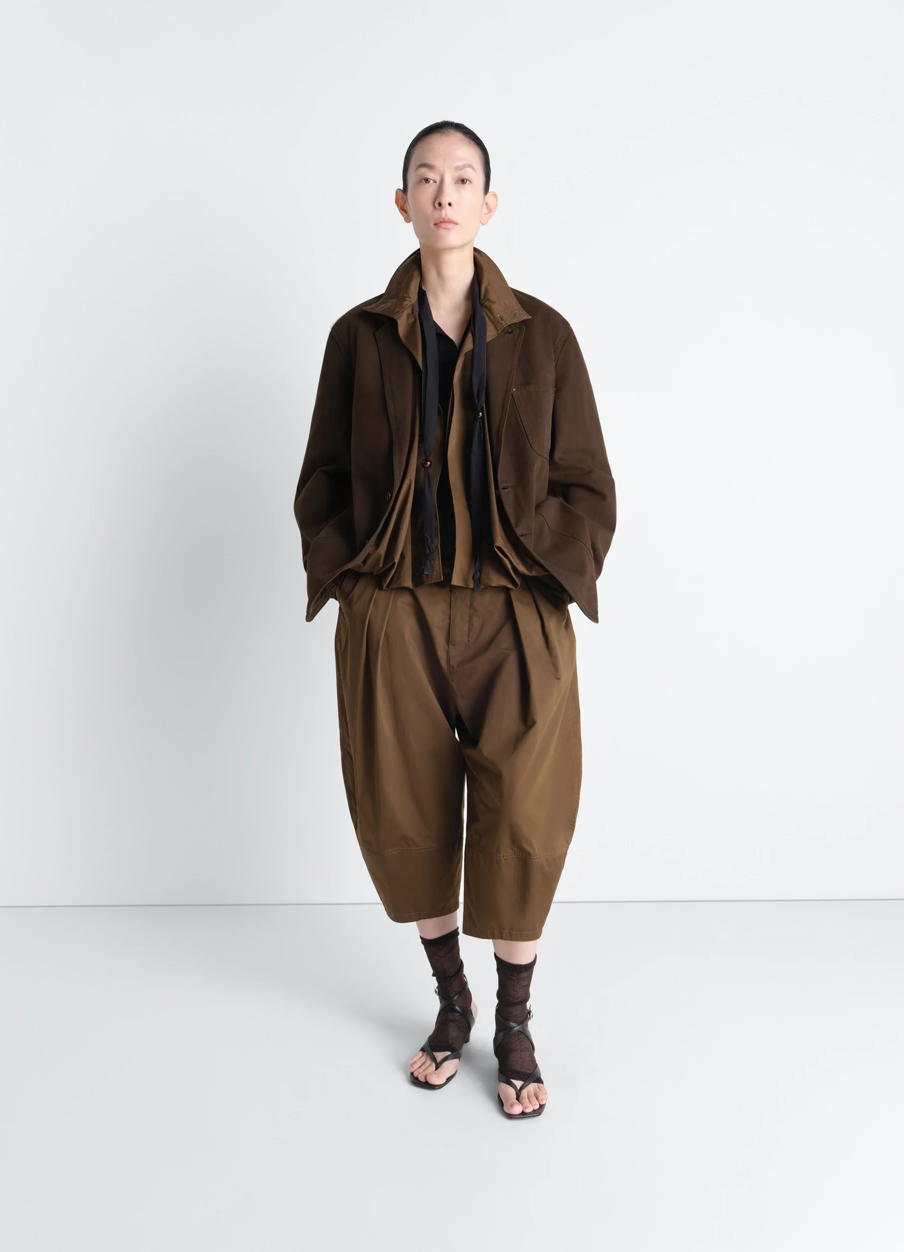 SINGLE BREASTED TAILORED JACKET IN DYED HEAVY BROKEN TWILL - Image 4