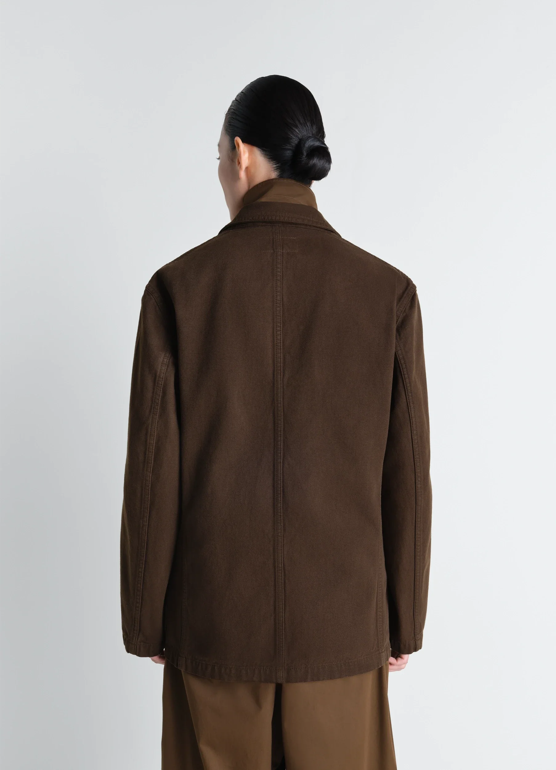 SINGLE BREASTED TAILORED JACKET IN DYED HEAVY BROKEN TWILL - Image 6