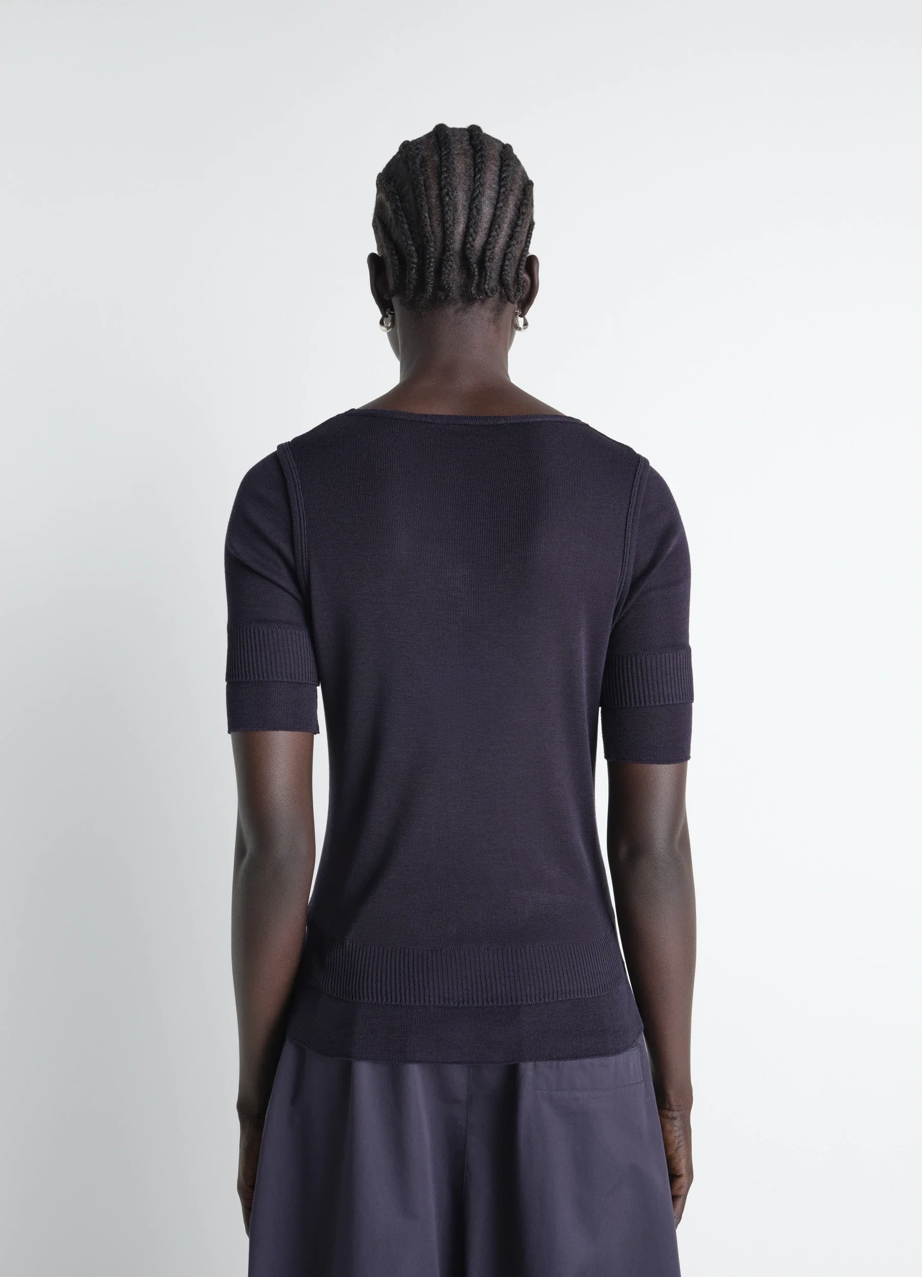 SEAMLESS TROMPE L'OEIL TOP IN VISCOSE SILK - Image 4