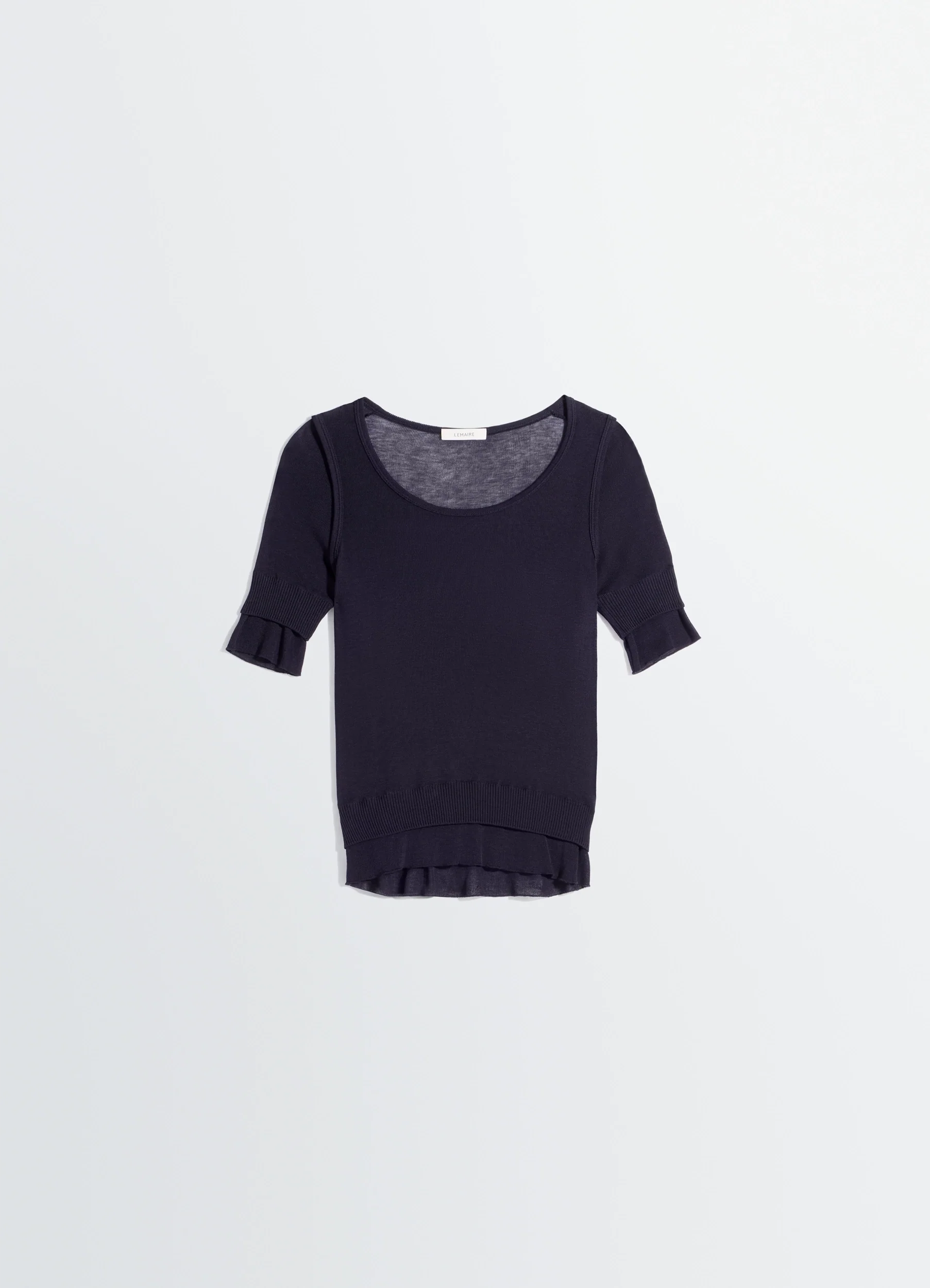SEAMLESS TROMPE L'OEIL TOP IN VISCOSE SILK - Image 6