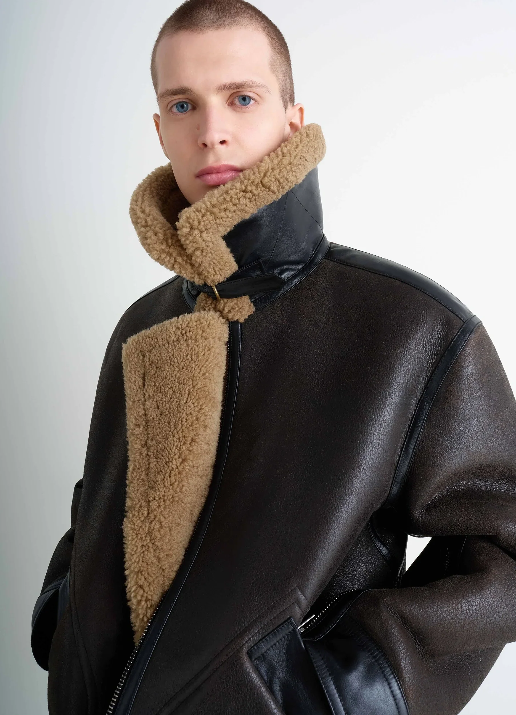 SHEARLING COAT IN LEATHER - Image 2