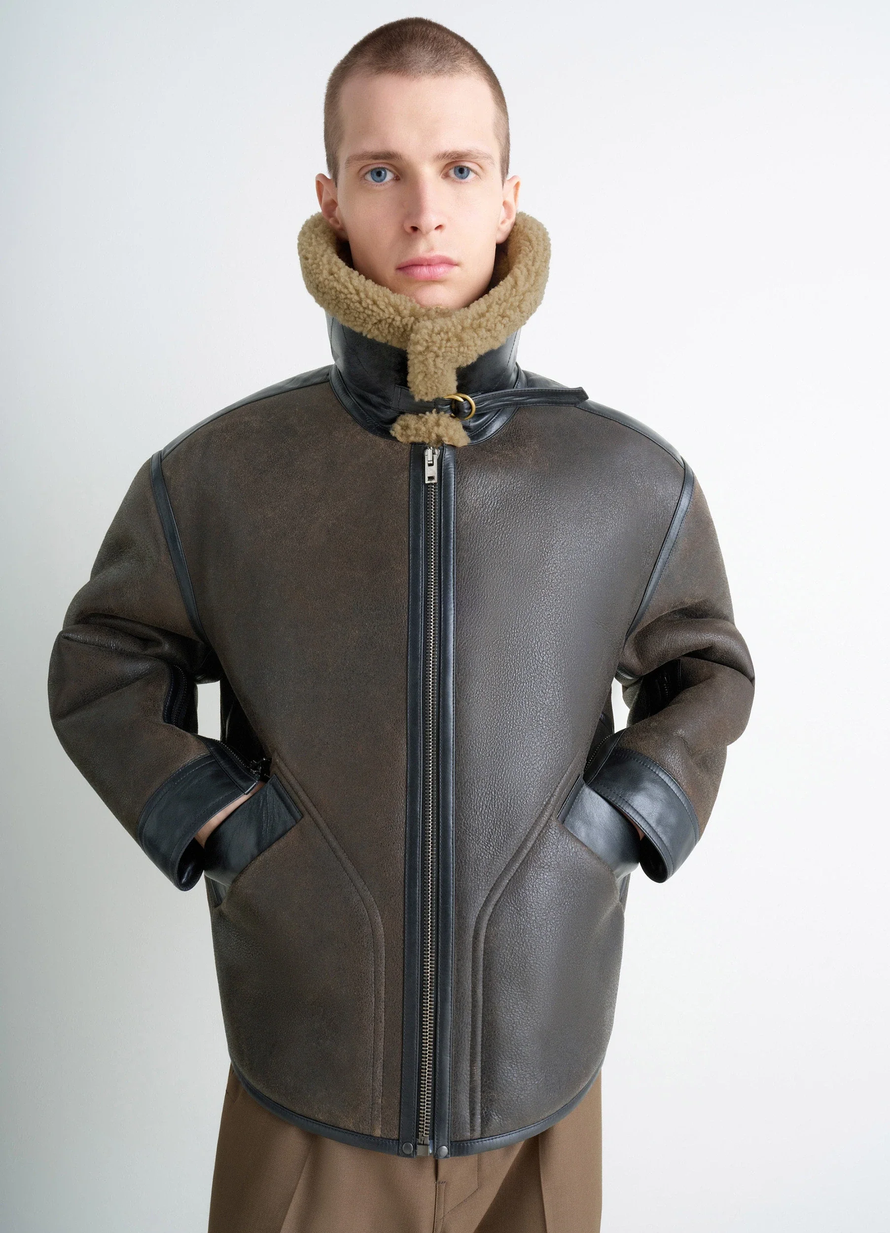 SHEARLING COAT IN LEATHER - Image 3