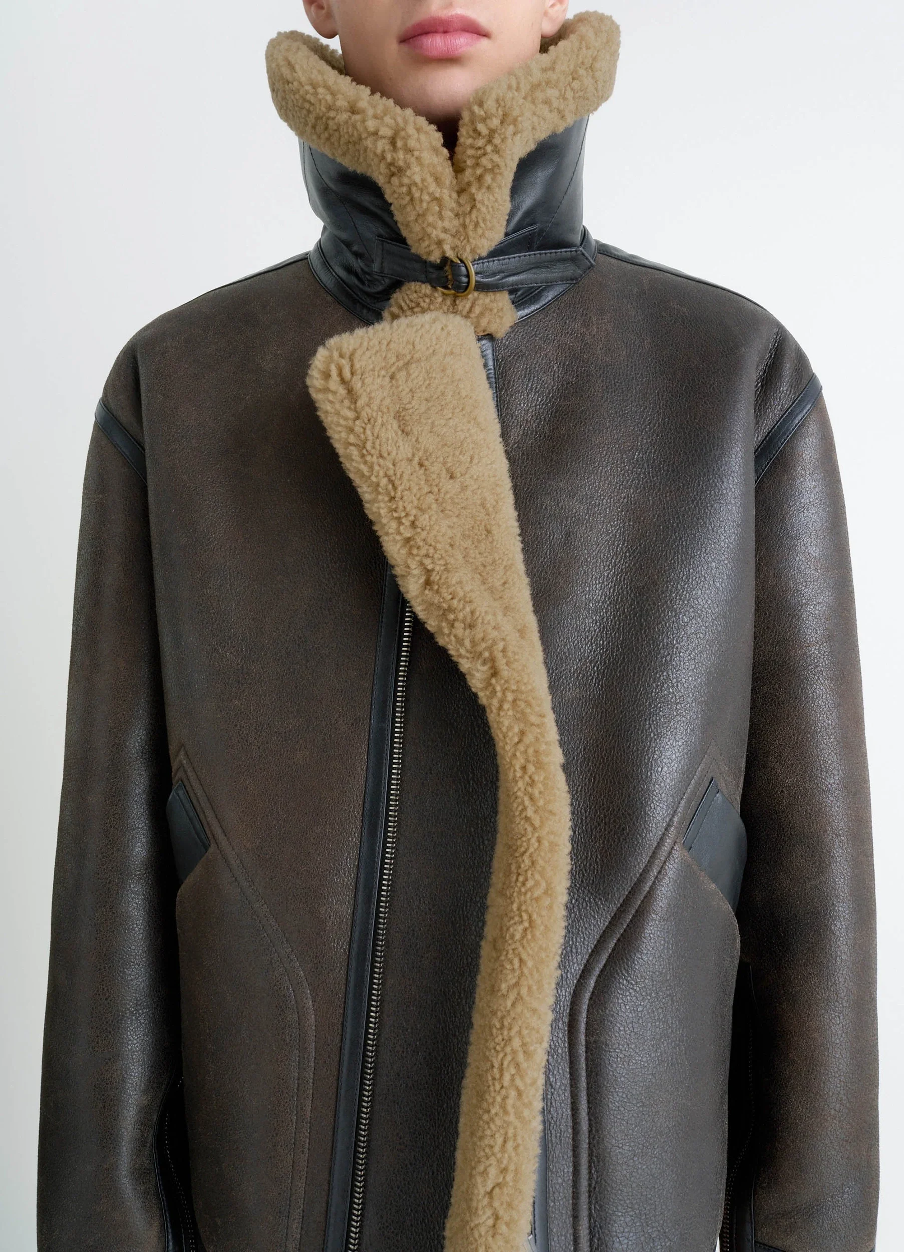 SHEARLING COAT IN LEATHER - Image 5