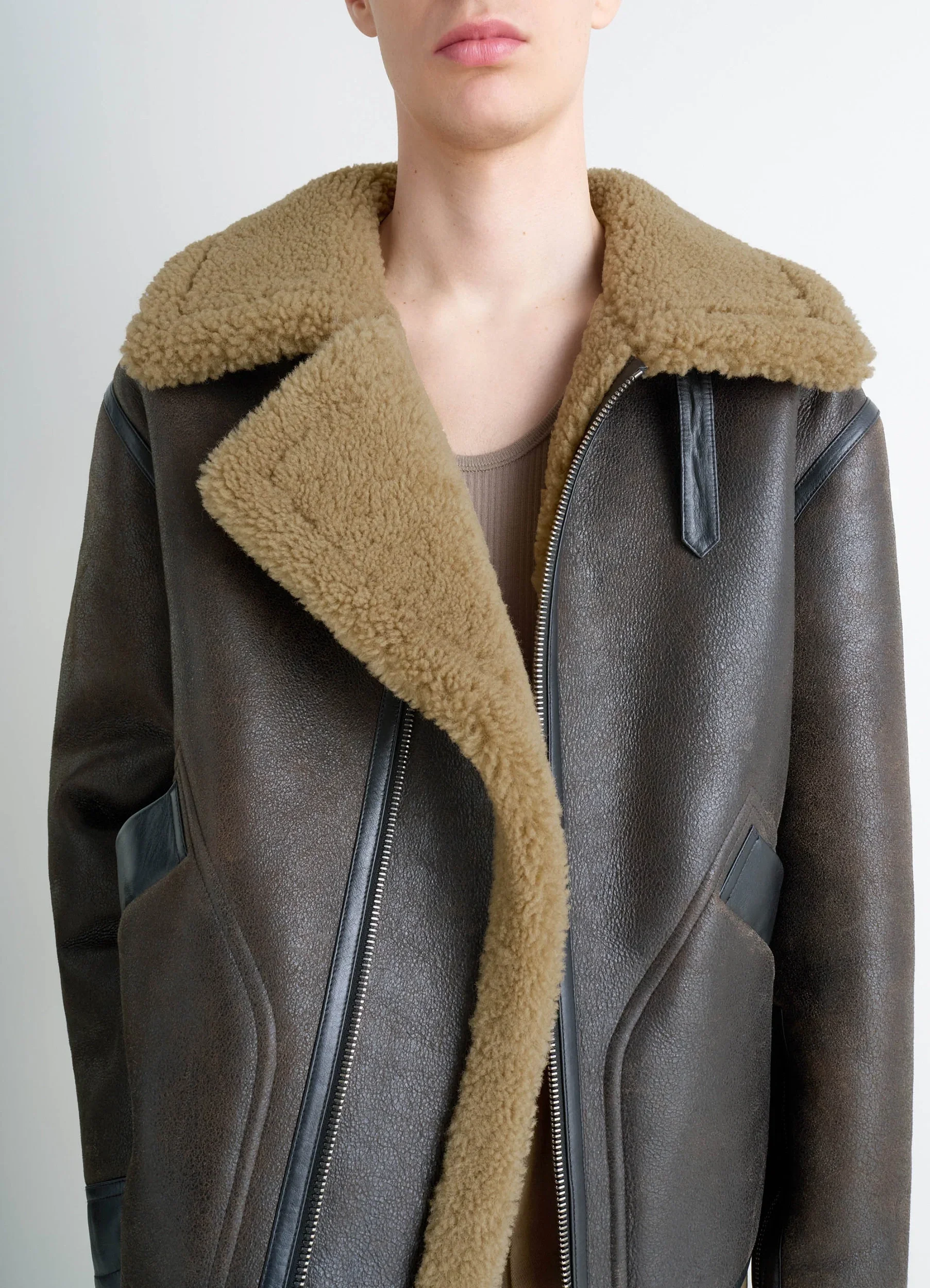 SHEARLING COAT IN LEATHER - Image 6