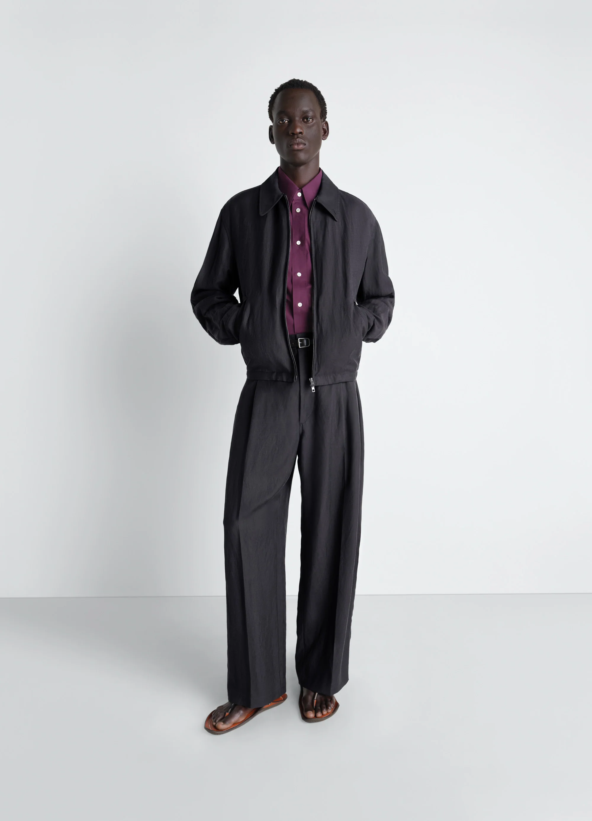 SHORT BLOUSON IN VISCOSE LINEN GABARDINE - Image 2