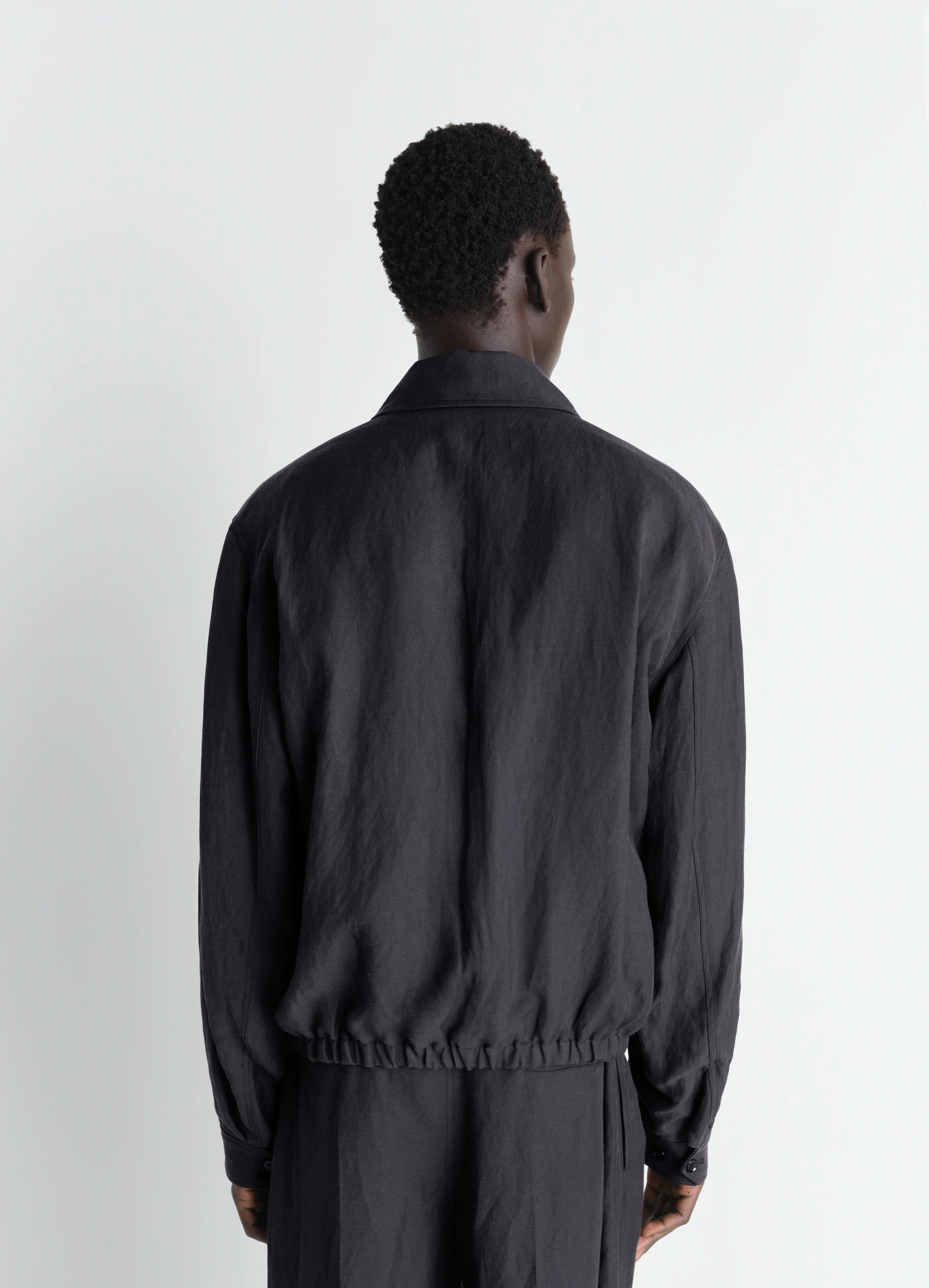 SHORT BLOUSON IN VISCOSE LINEN GABARDINE - Image 5