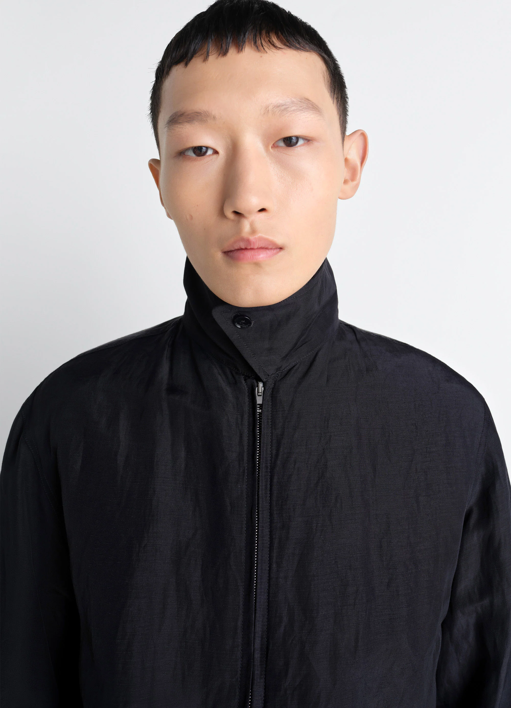 SHORT BLOUSON IN LINEN VISCOSE - Image 4