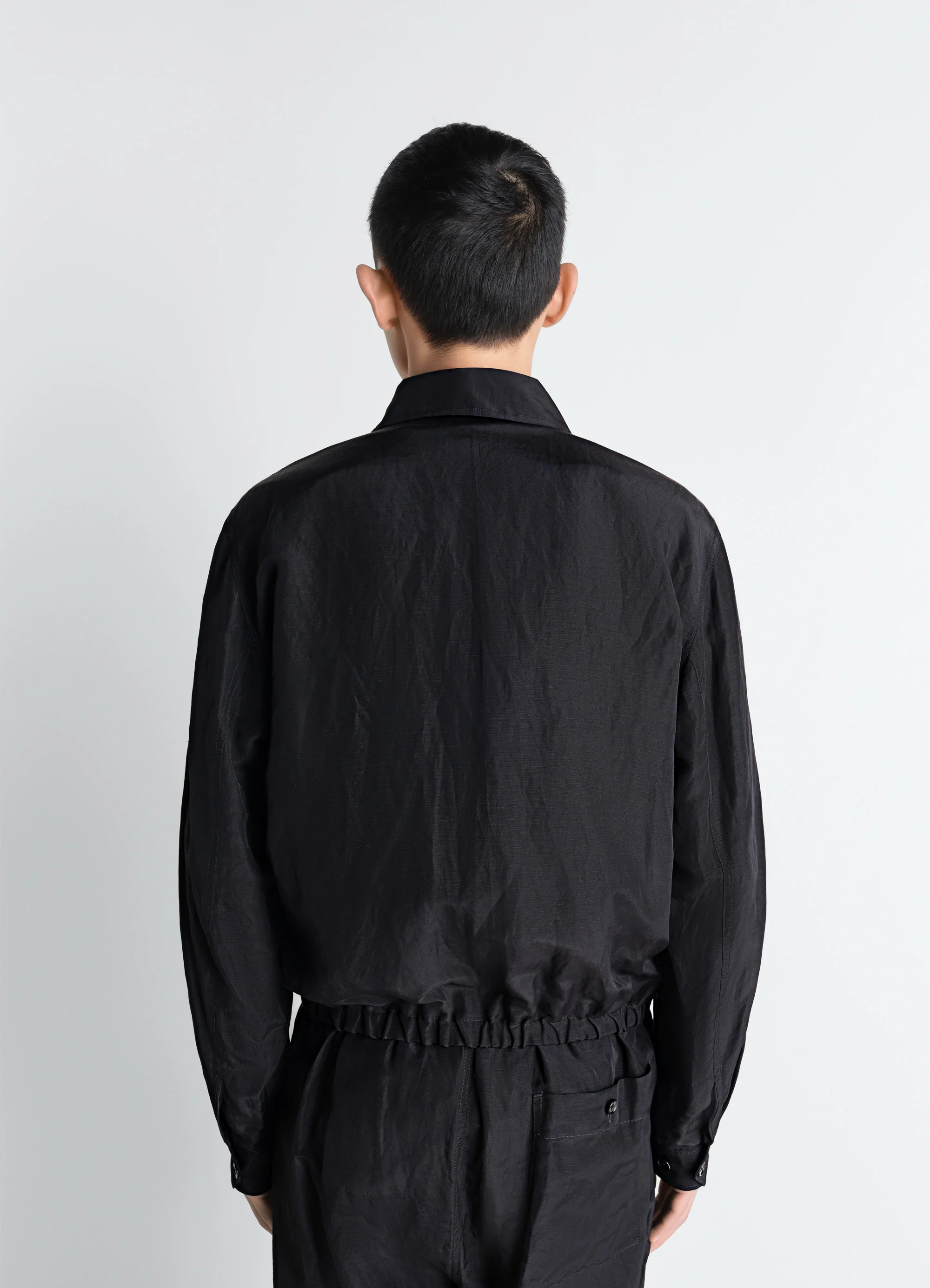 SHORT BLOUSON IN LINEN VISCOSE - Image 5