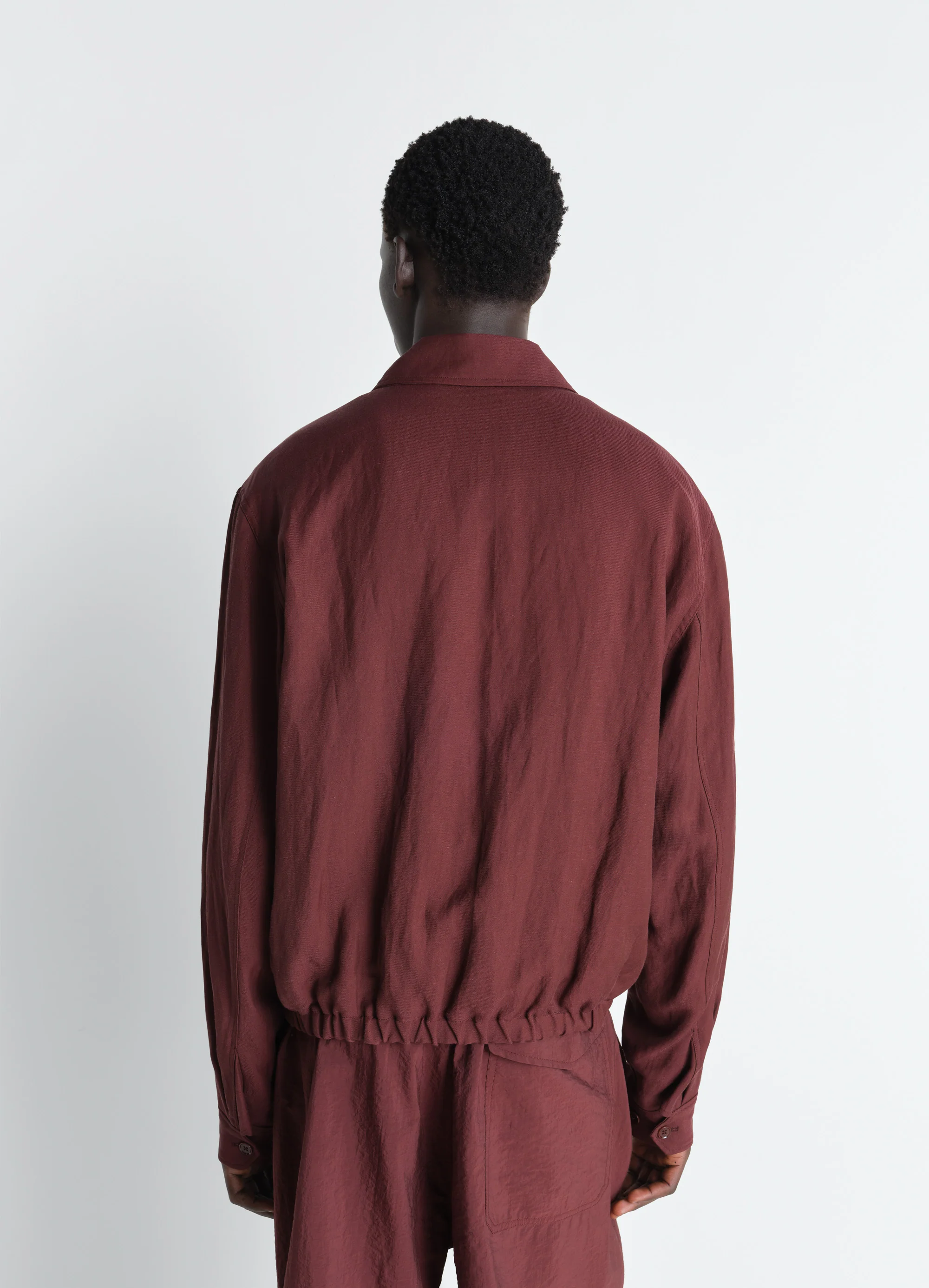 SHORT BLOUSON IN VISCOSE LINEN GABARDINE - Image 5