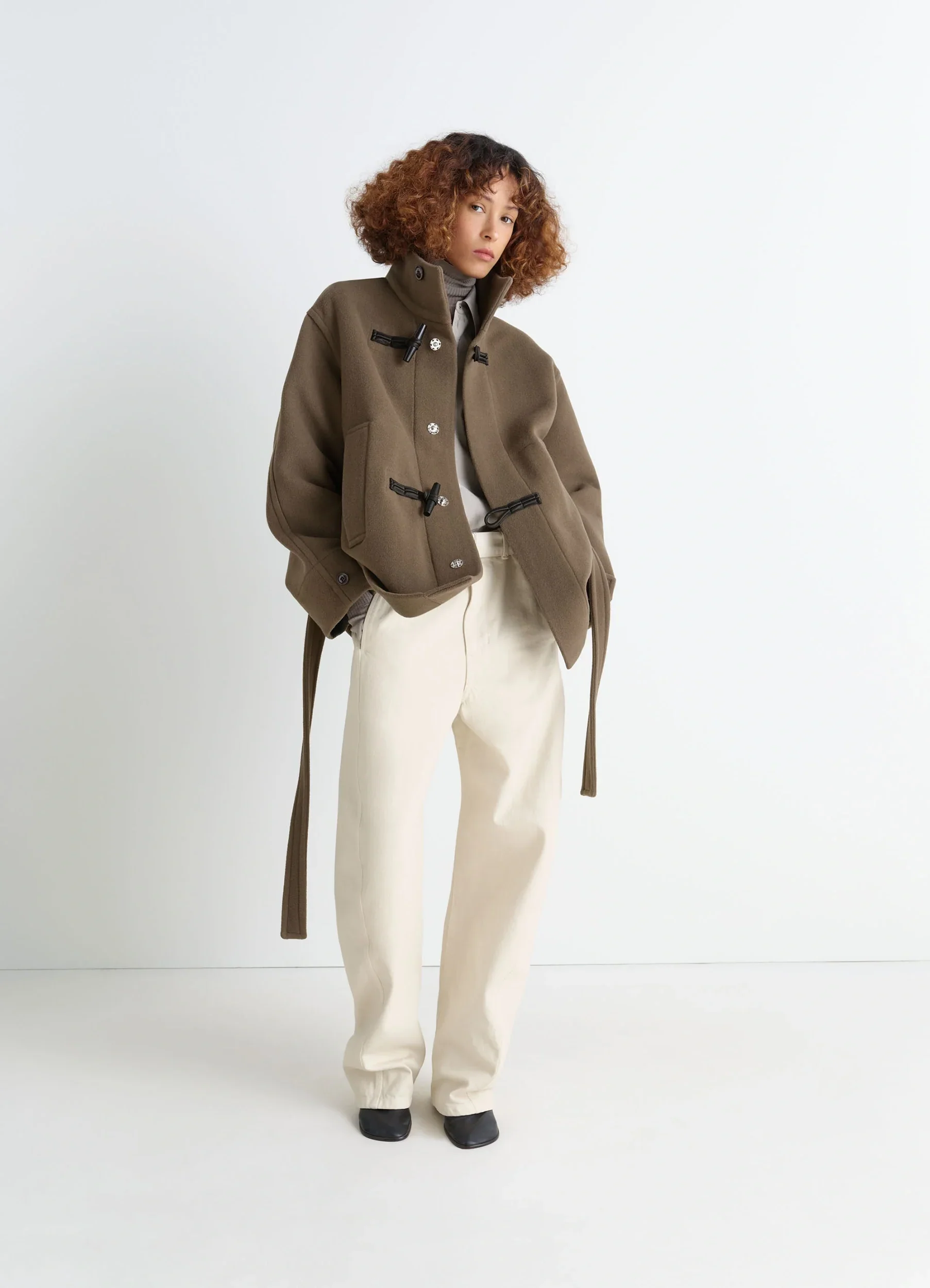 SHORT DUFFLE COAT IN WOOL - Image 2