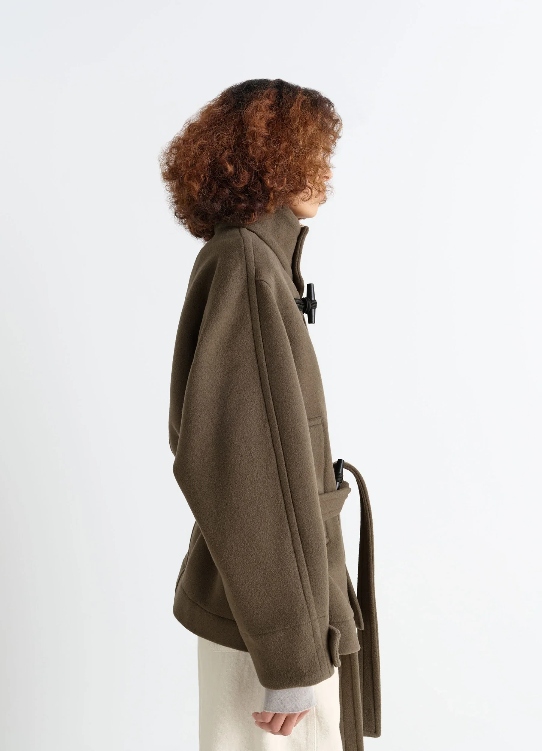 SHORT DUFFLE COAT IN WOOL - Image 4