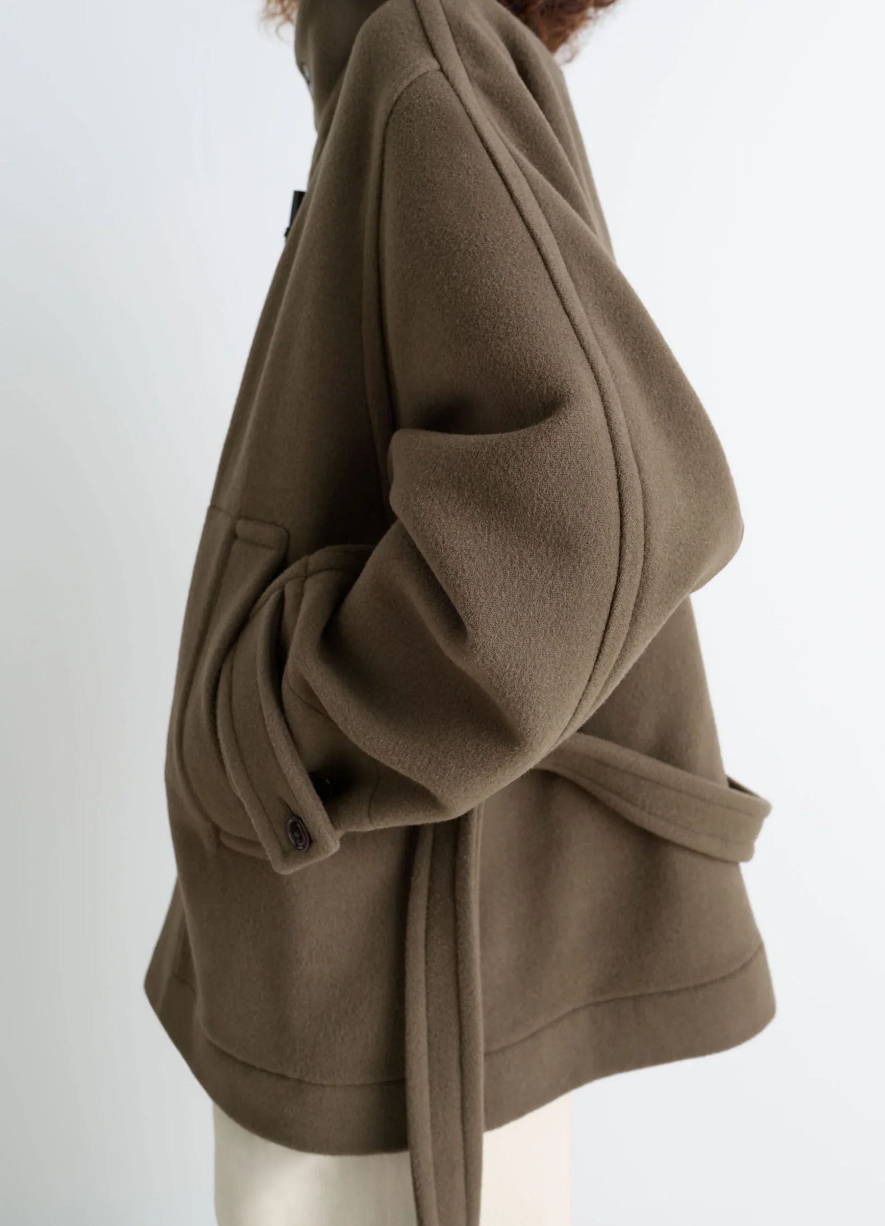 SHORT DUFFLE COAT IN WOOL - Image 6