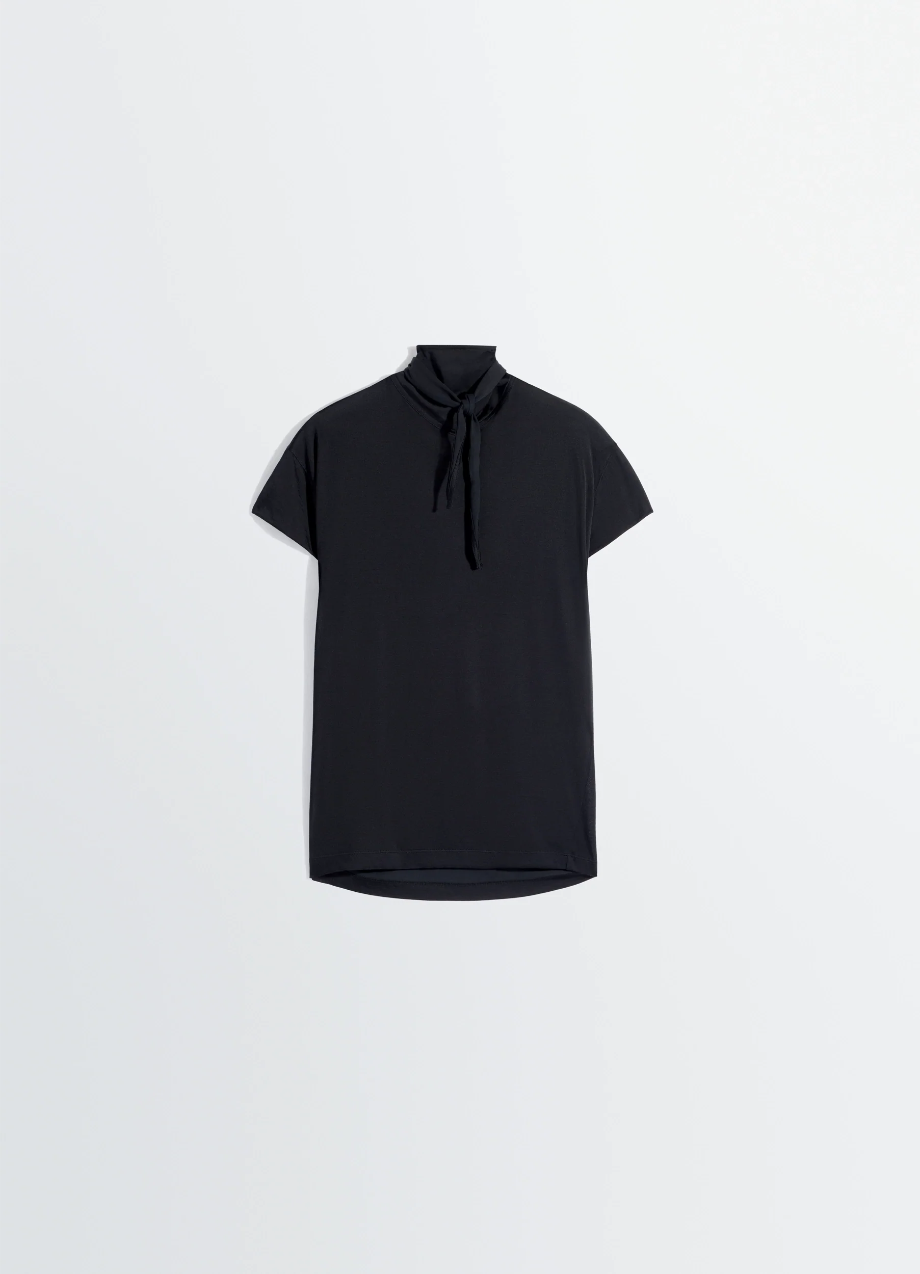 SHORT SLEEVE FOULARD TOP IN VISCOSE COTTON JERSEY - Image 4