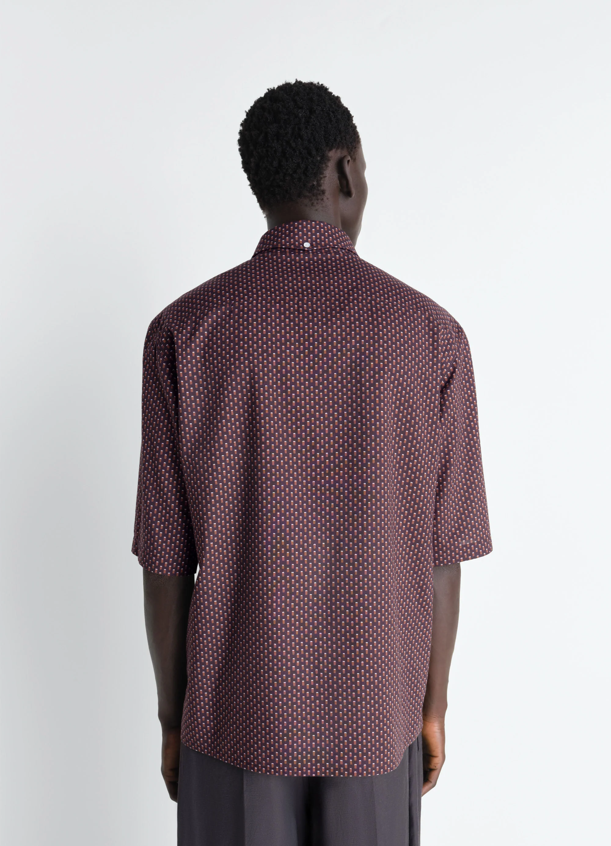 SHORT SLEEVE SHIRT IN GEOMETRIC PRINTED COTTON - Image 5